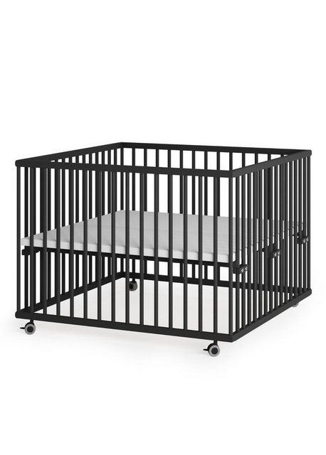 Sämann Babybett Laufgitter 100x100 cm Black Edition Premium Kollektion Lauf günstig online kaufen