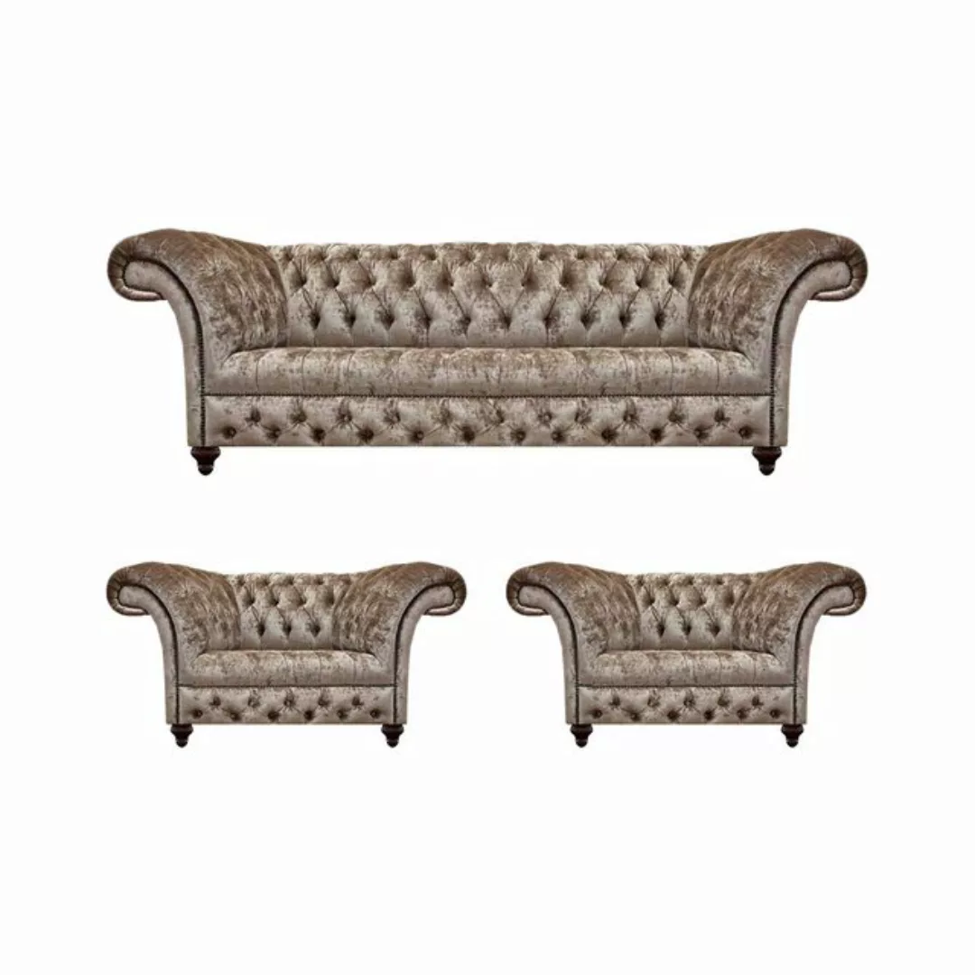JVmoebel Chesterfield-Sofa Sofagarnitur Design Möbel 3tlg Chesterfield Einr günstig online kaufen