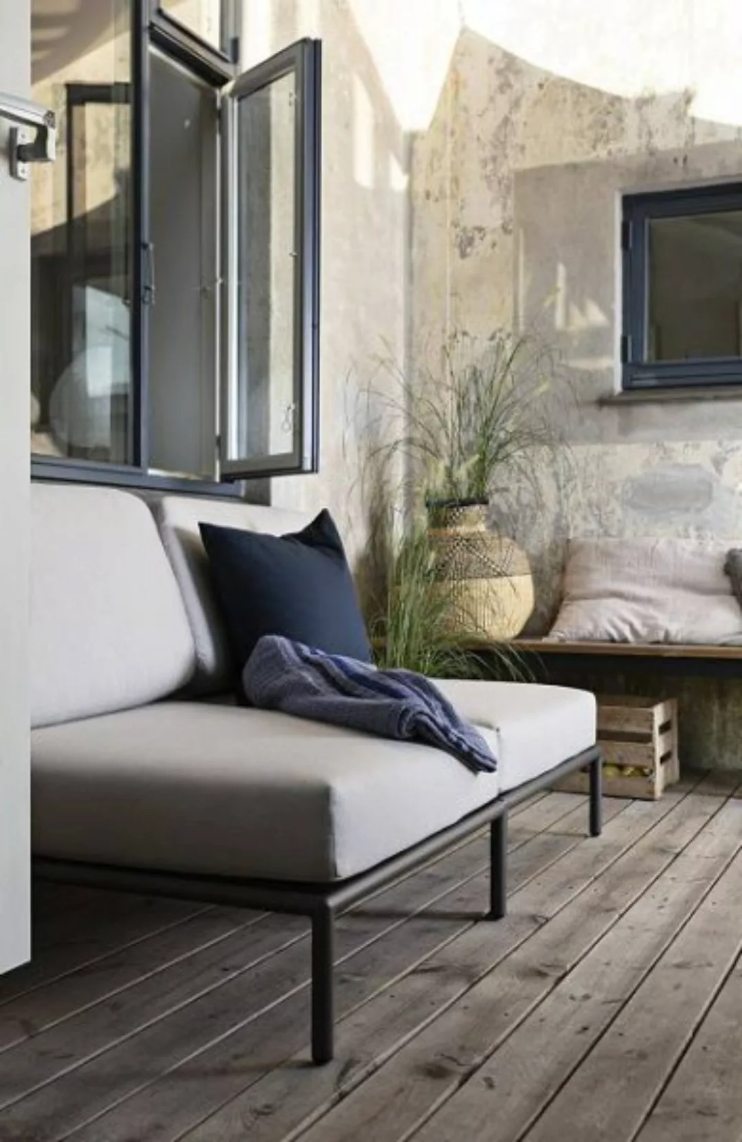 LEVEL Outdoor Sofa Lounge-Modul 2 Asche Dunkelgrau Links günstig online kaufen