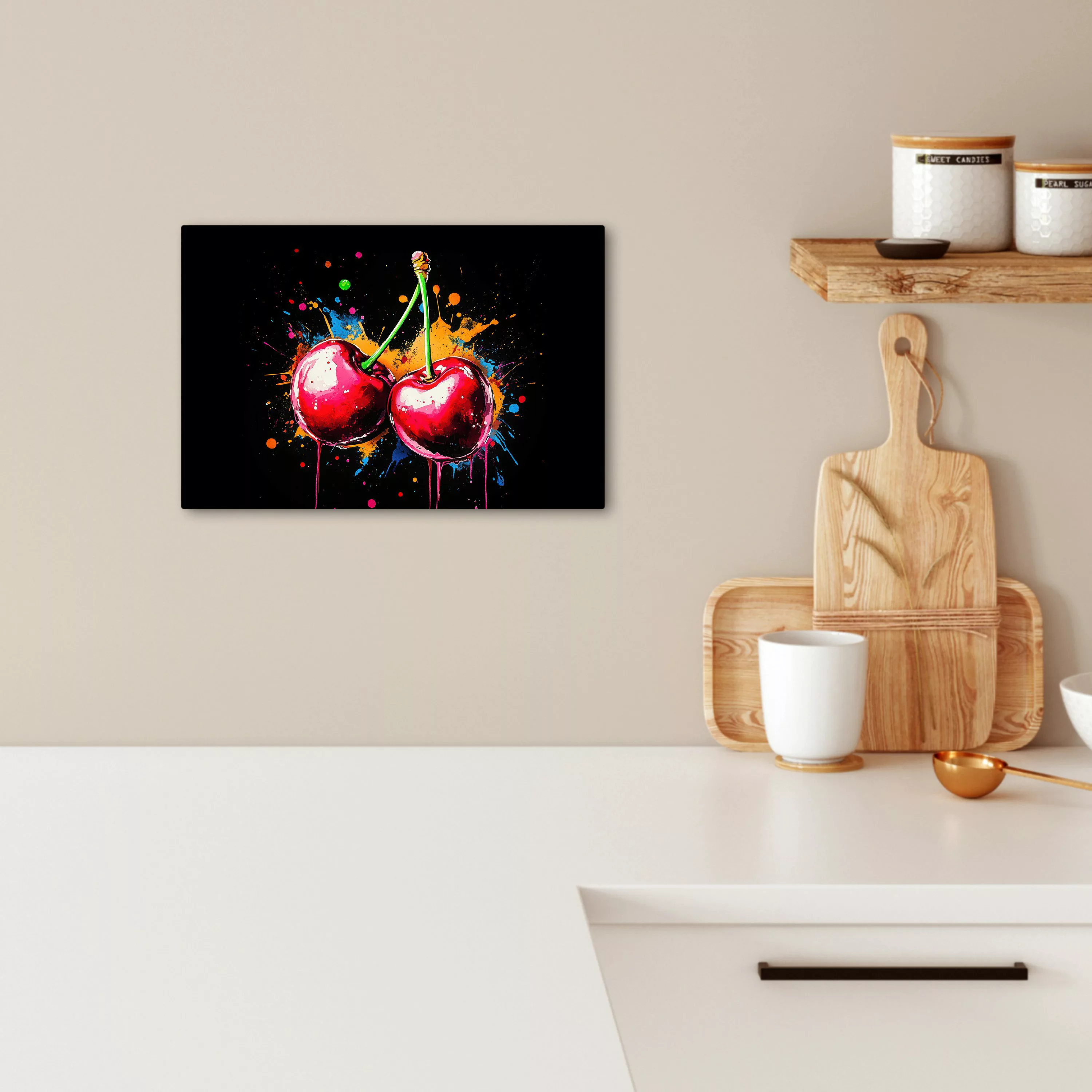 OneMillionCanvasses® Leinwandbild Kirschen - Obst - günstig online kaufen
