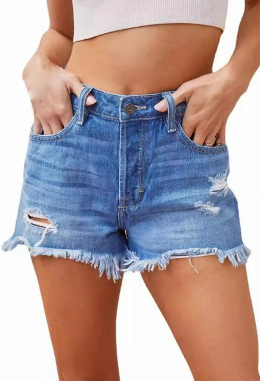 CHENIN Jeansshorts Jeansshorts mit besserer atmungsaktivität Zerrissene hos günstig online kaufen