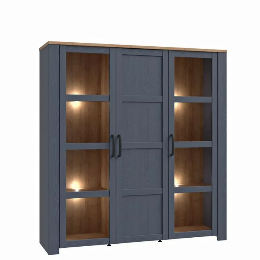 expendio Vitrine Bonar 2 Riviera Oak/ Navy Oak Nb., 151x161x42 cm günstig online kaufen