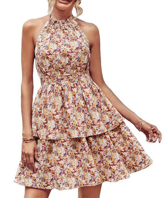 KIKI A-Linien-Kleid Ärmellose Sommerkleider Strandkleider für Frauen günstig online kaufen