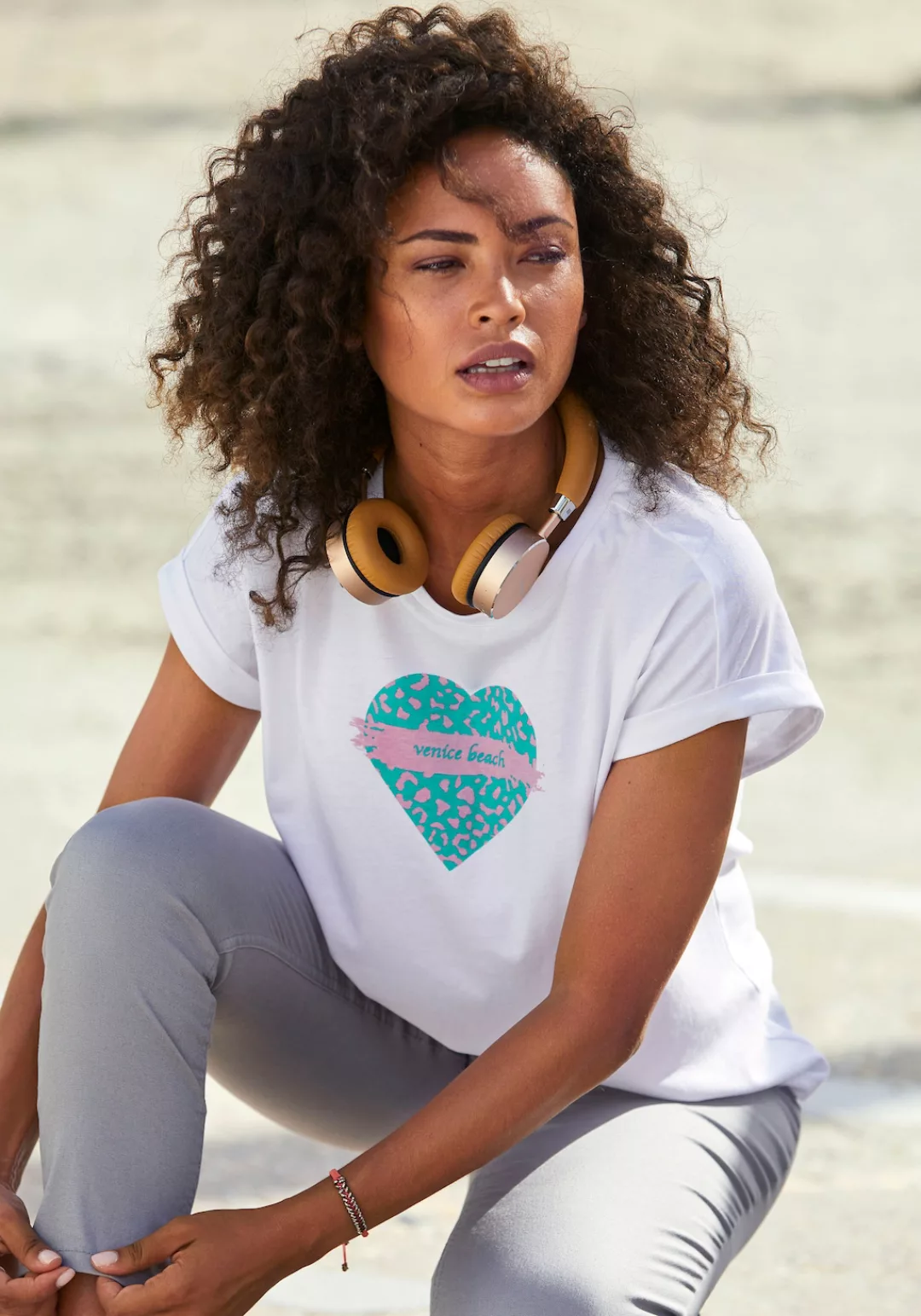 Venice Beach Kurzarmshirt mit Frontprint günstig online kaufen