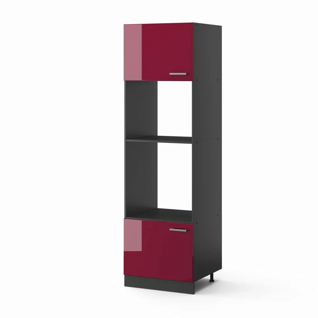 Vicco Mikrowellenumbauschrank R-Line, Bordeaux Hochglanz/Anthrazit, 60 günstig online kaufen