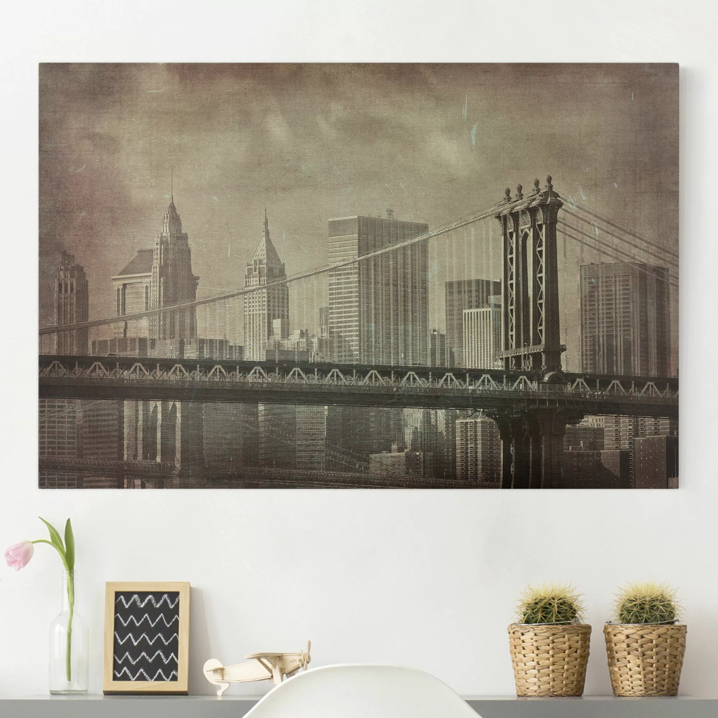 Leinwandbild New York - Querformat Vintage New York City günstig online kaufen