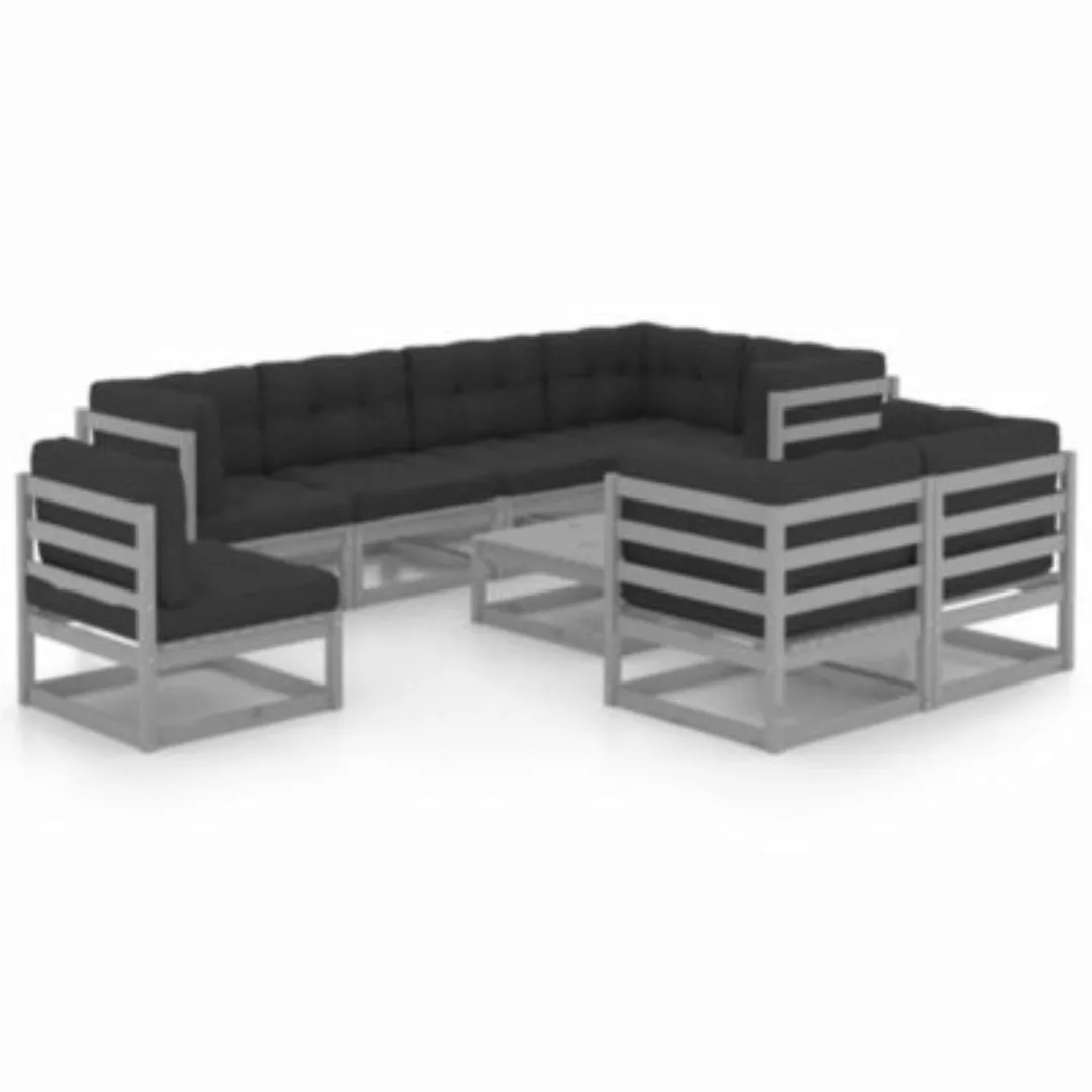 vidaXL 9-tlg. Garten-Lounge-Set mit Kissen Kiefer Massivholz Gartenmöbel-Se günstig online kaufen
