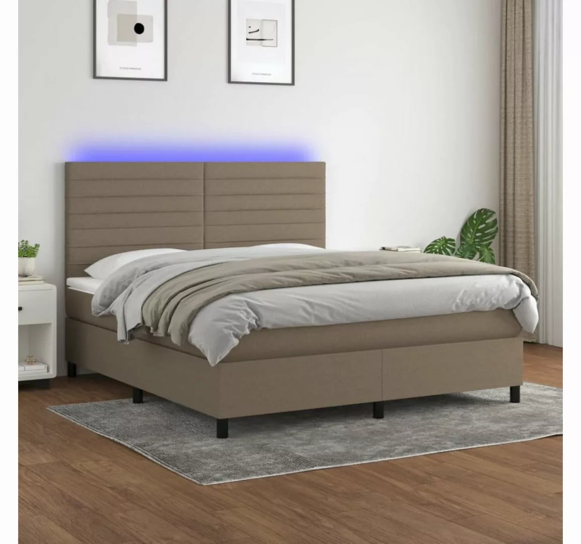 vidaXL Boxspringbett Bett Boxspringbett mit Matratze & LED Stoff (160 x 200 günstig online kaufen