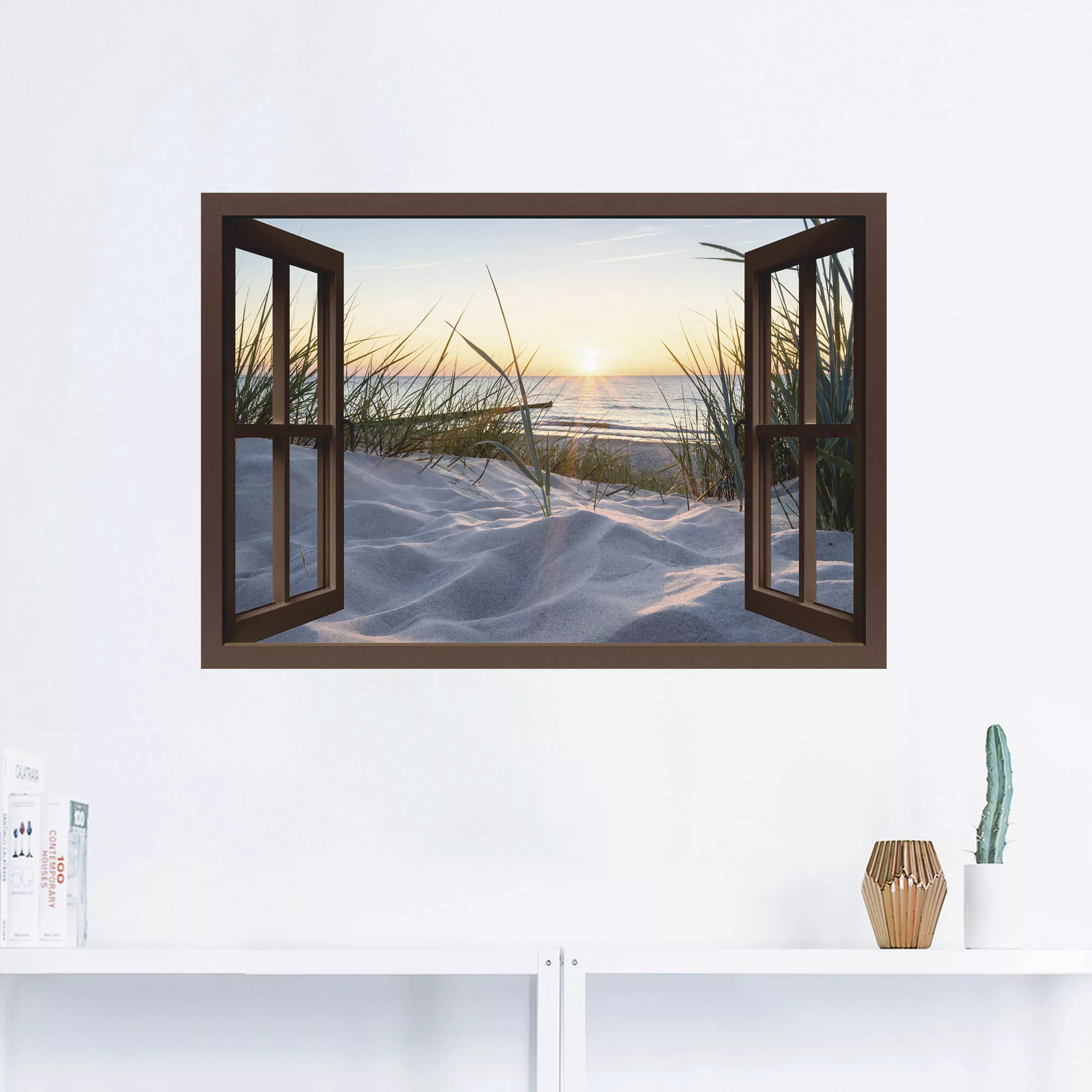 Artland Wandbild »Ostseestrand durchs Fenster«, Meer Bilder, (1 St.), als A günstig online kaufen