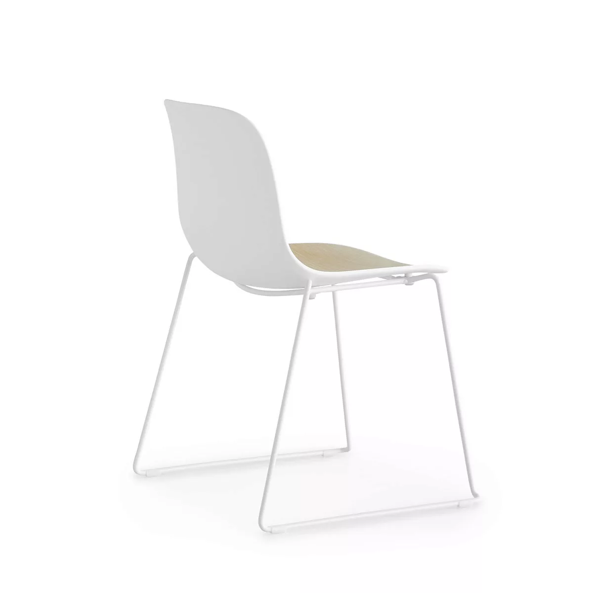 la palma - Seela S310 Stuhl Kufengestell Weiß - weiß, eiche/Sitzfläche Eich günstig online kaufen