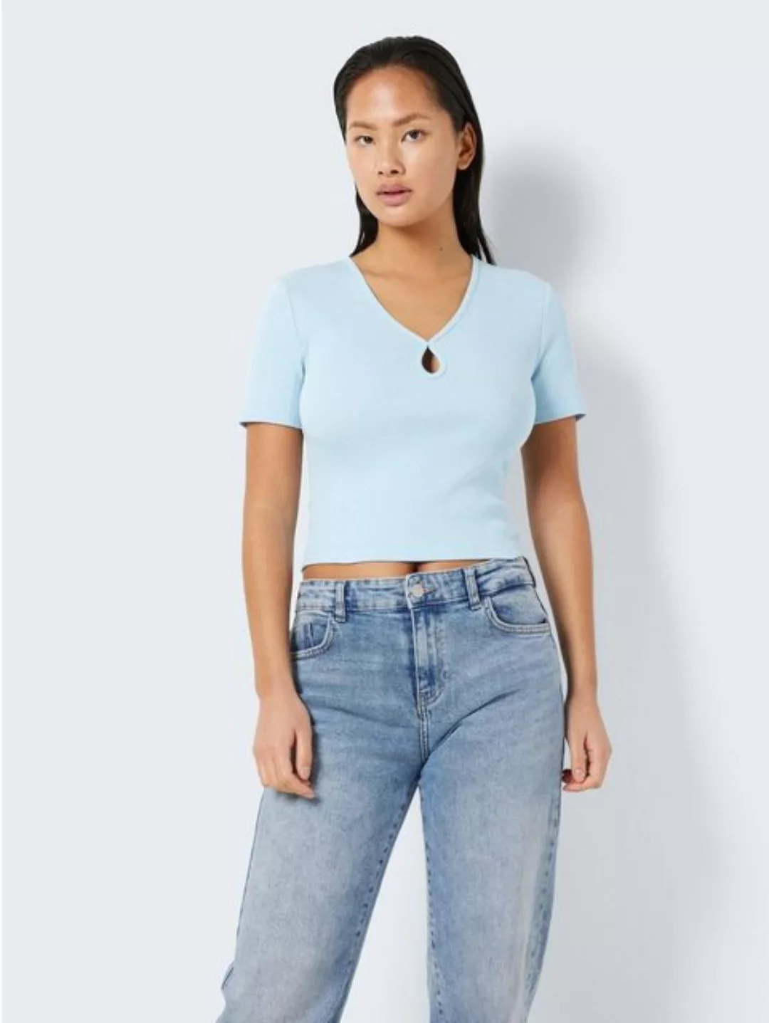 Noisy may T-Shirt Cut-Out Oberteil NMMAYA 5392 in Blau-3 günstig online kaufen
