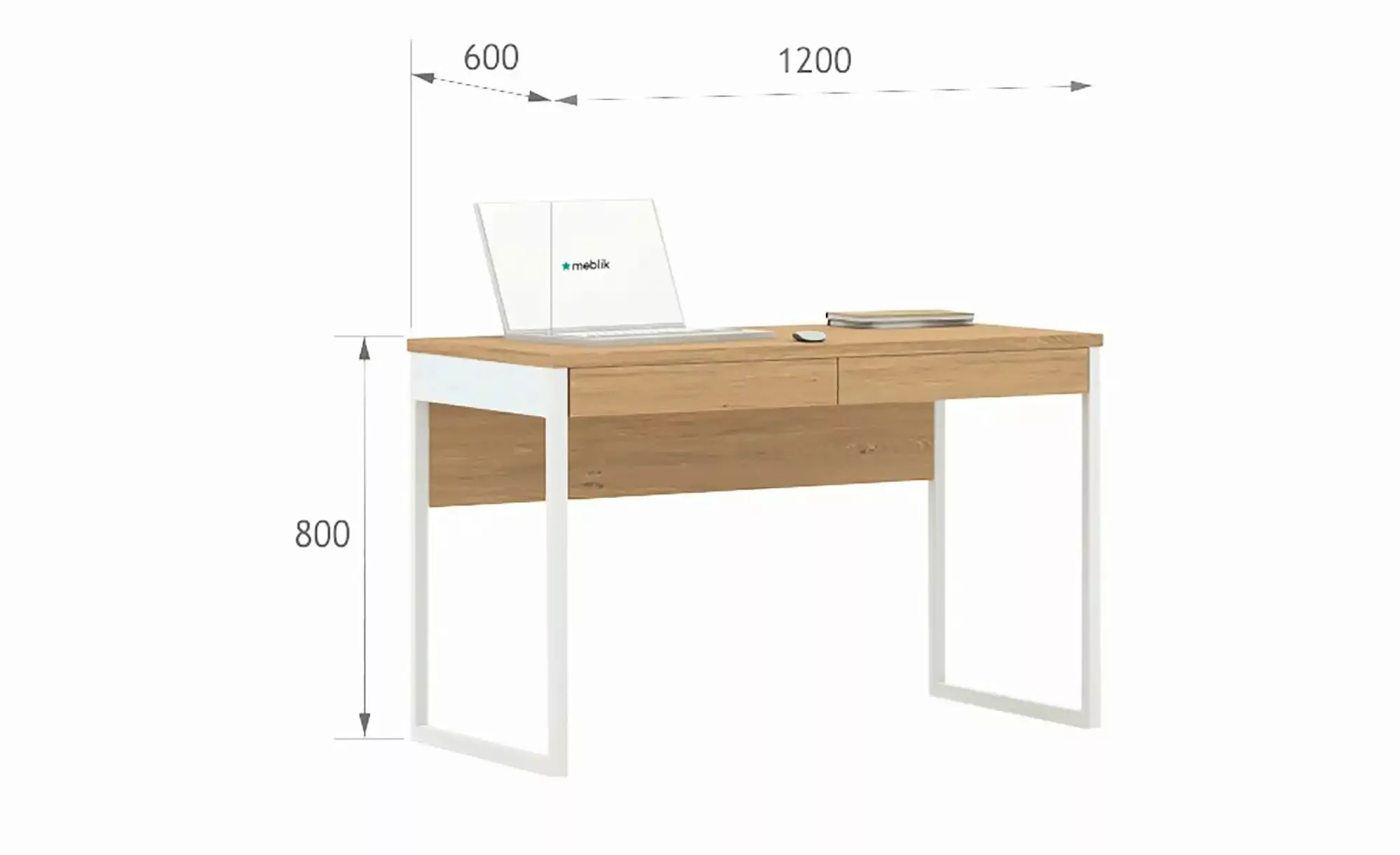 Schreibtisch  White Oak ¦ holzfarben ¦ Maße (cm): B: 120 H: 80 Tische > Sch günstig online kaufen