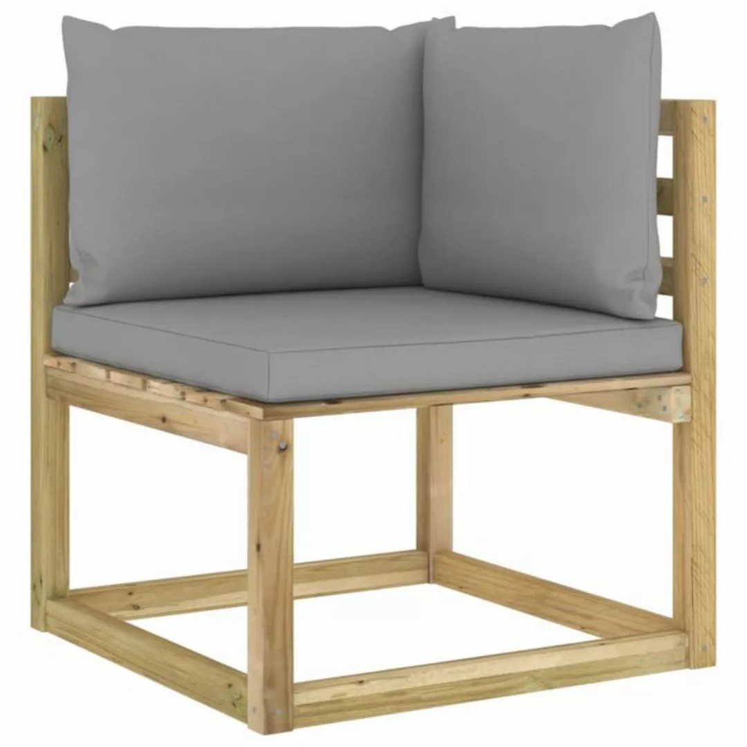 Garten-ecksofa Mit Kissen Grün Imprägniertes Kiefernholz günstig online kaufen