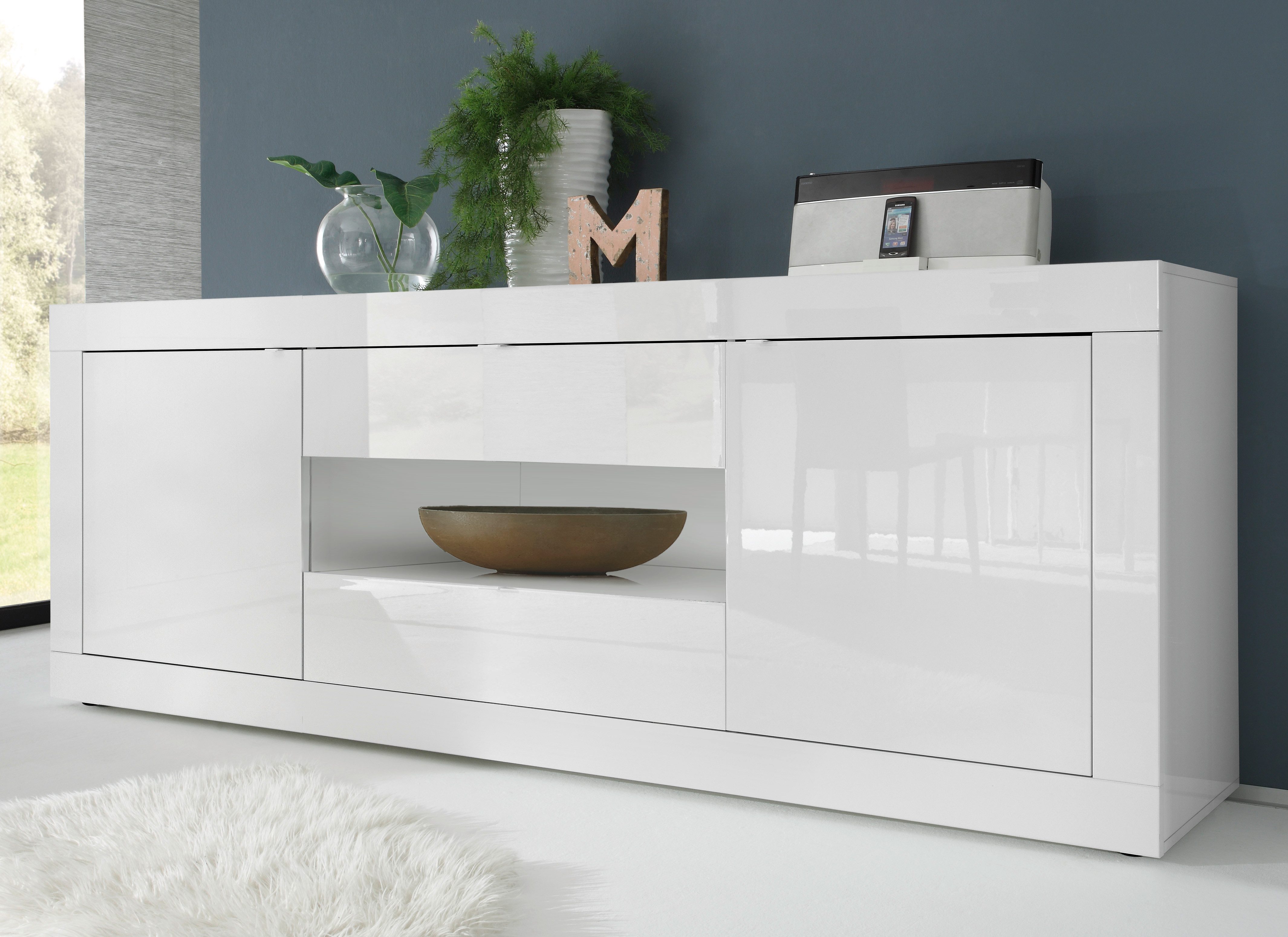 INOSIGN Sideboard "Basic Breite 240 cm, Kommode 2 Türen, 2 Schubkästen, Anr günstig online kaufen
