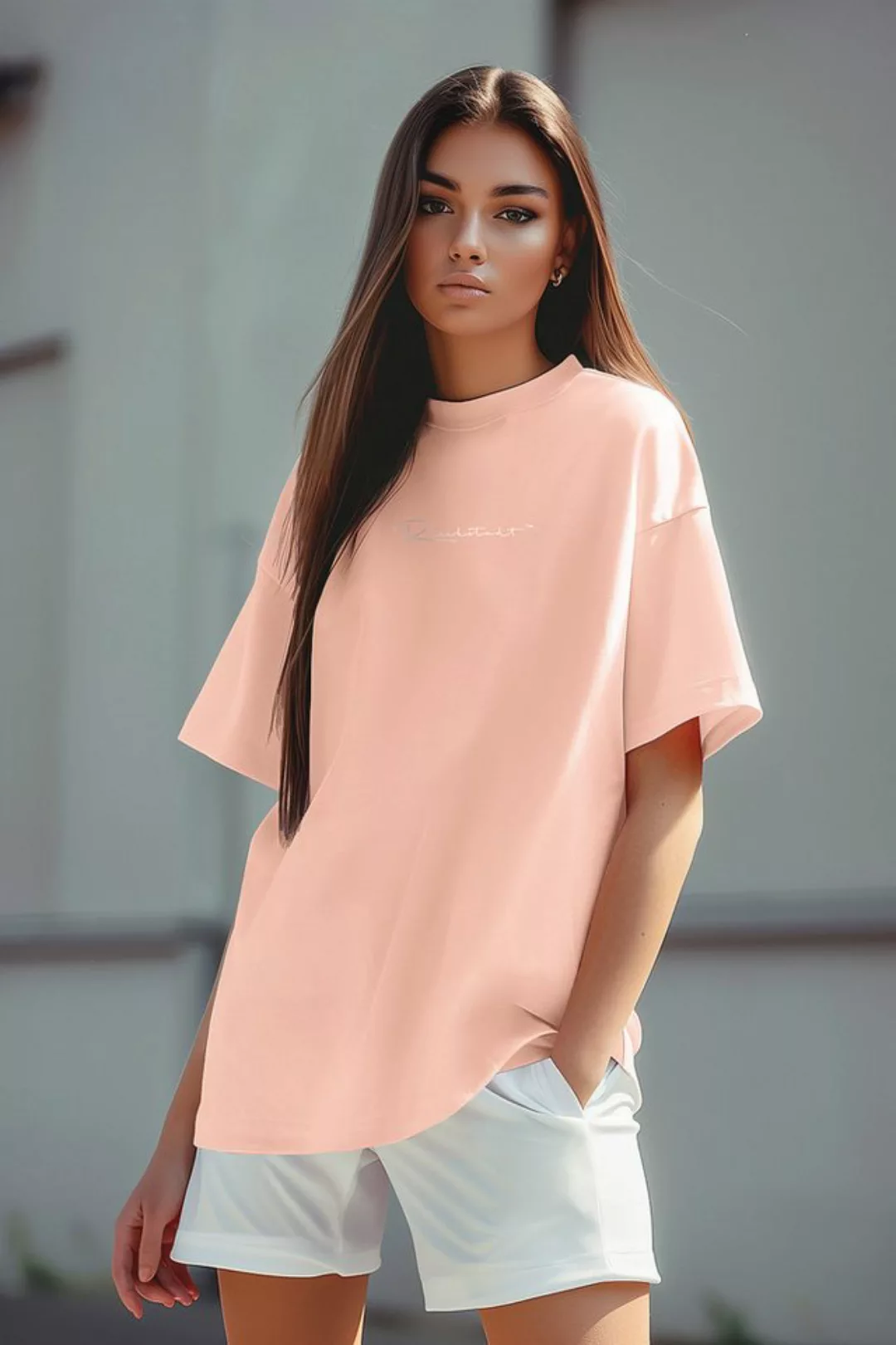 Reichstadt Oversize-Shirt Casual Oversize Shirt 23RSW044 Old Pink XL mit St günstig online kaufen