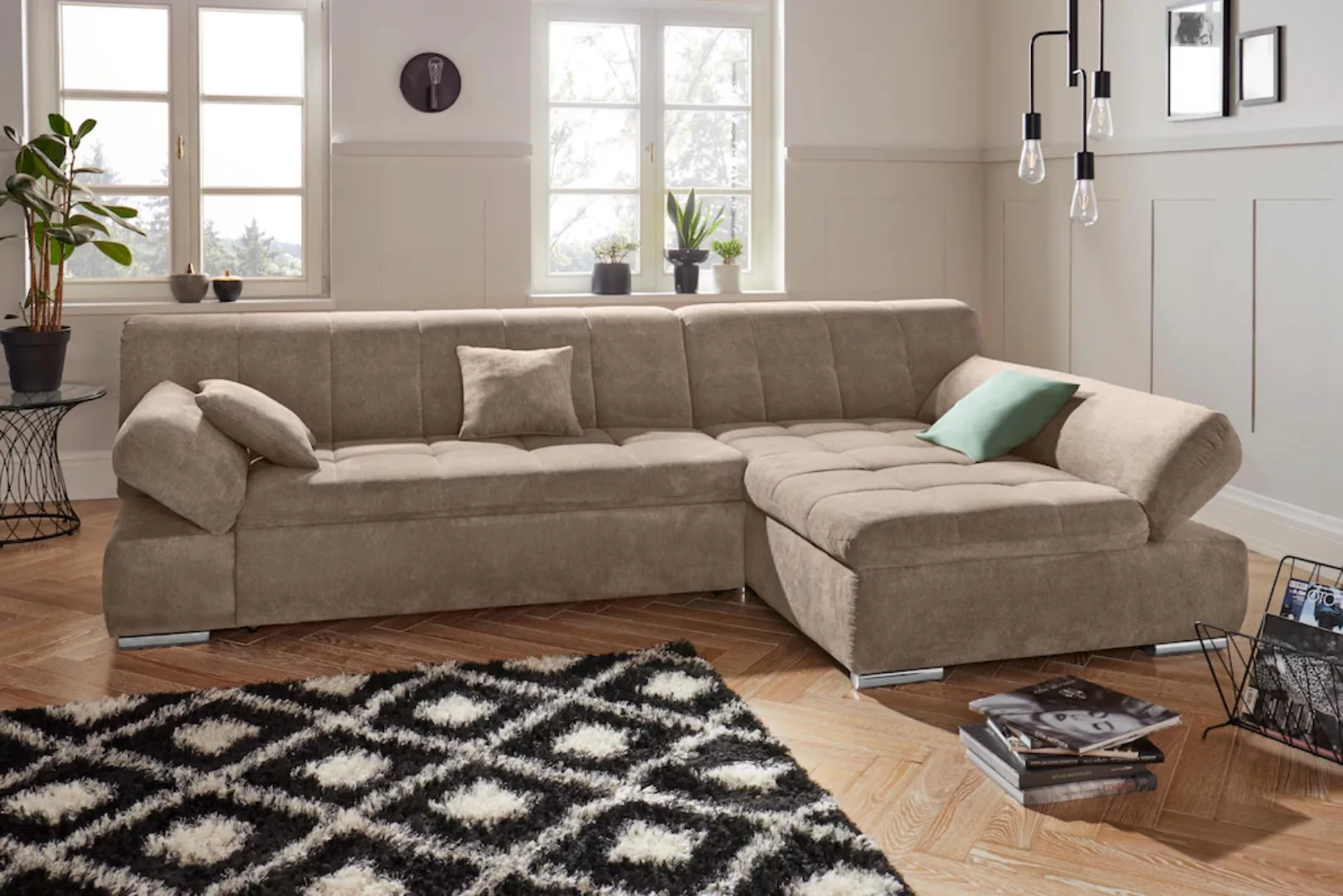 DOMO collection Ecksofa "Mona L-Form", wahlweise mit Bettfunktion günstig online kaufen