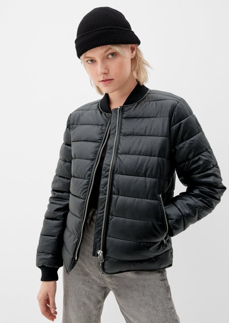 QS Outdoorjacke Steppblouson in Leder-Optik günstig online kaufen