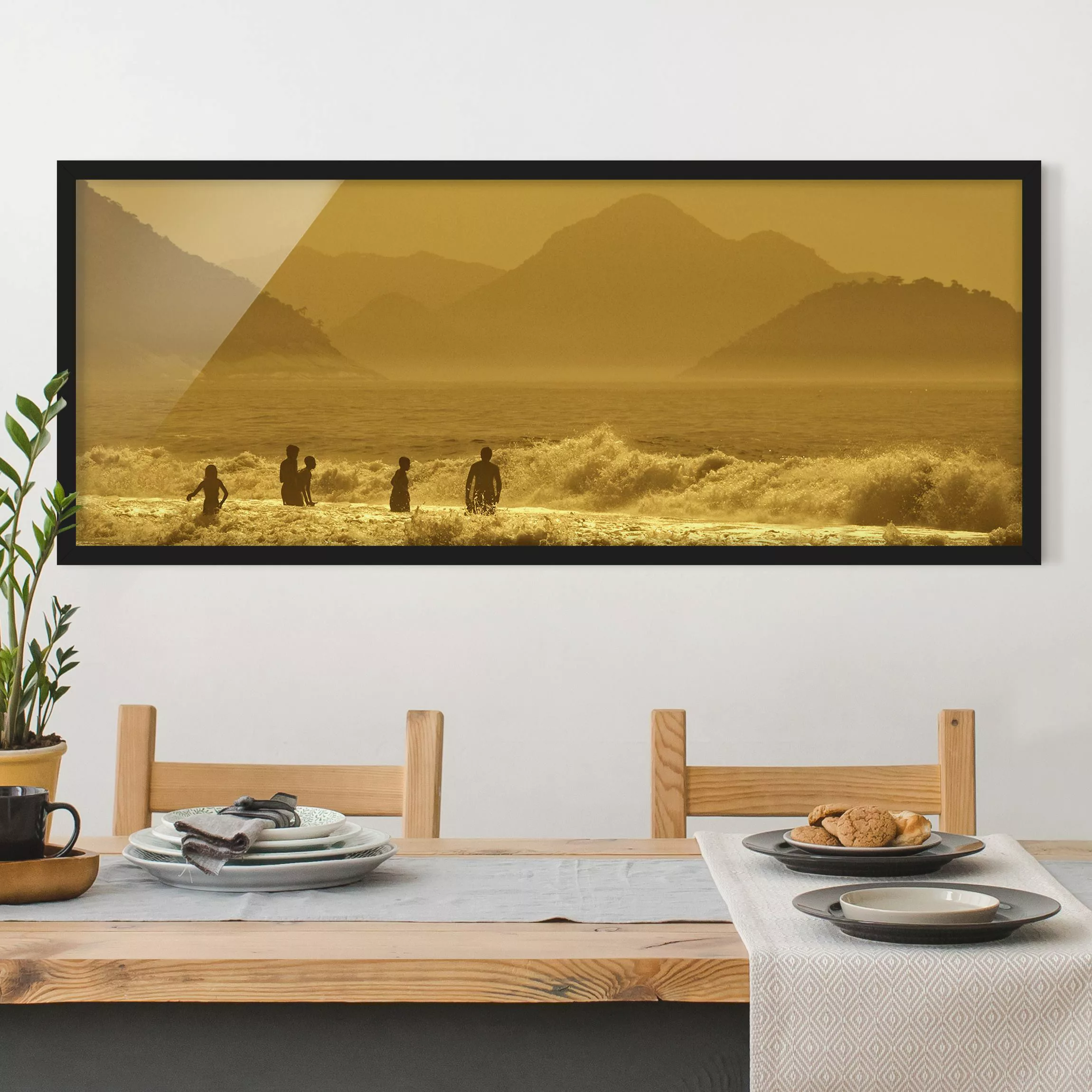 Bild mit Rahmen Strand - Panorama Goldküste günstig online kaufen