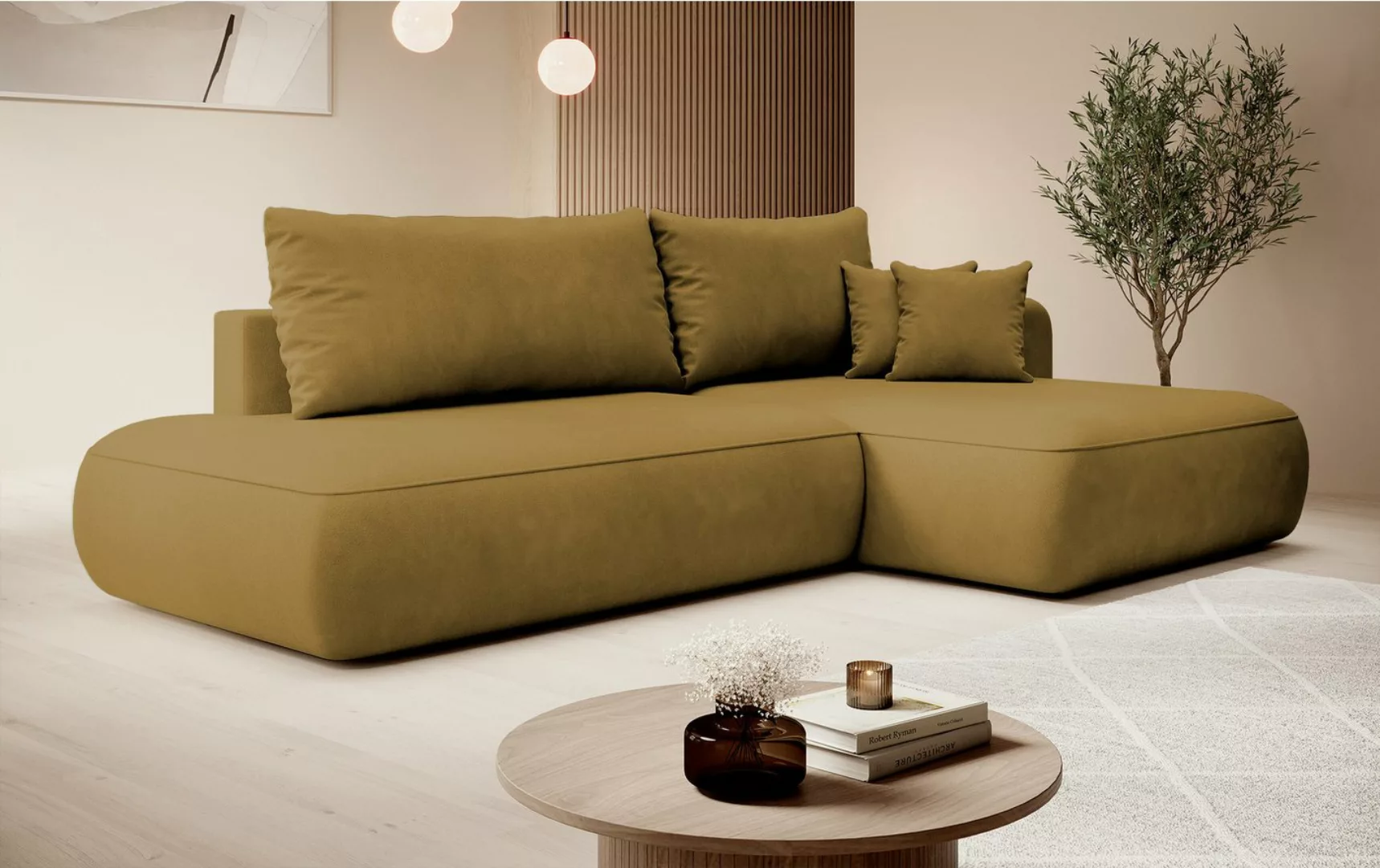 DB-Möbel Ecksofa "Fagio" mit Schlaffunktion, two types of fabric :Magic Vel günstig online kaufen