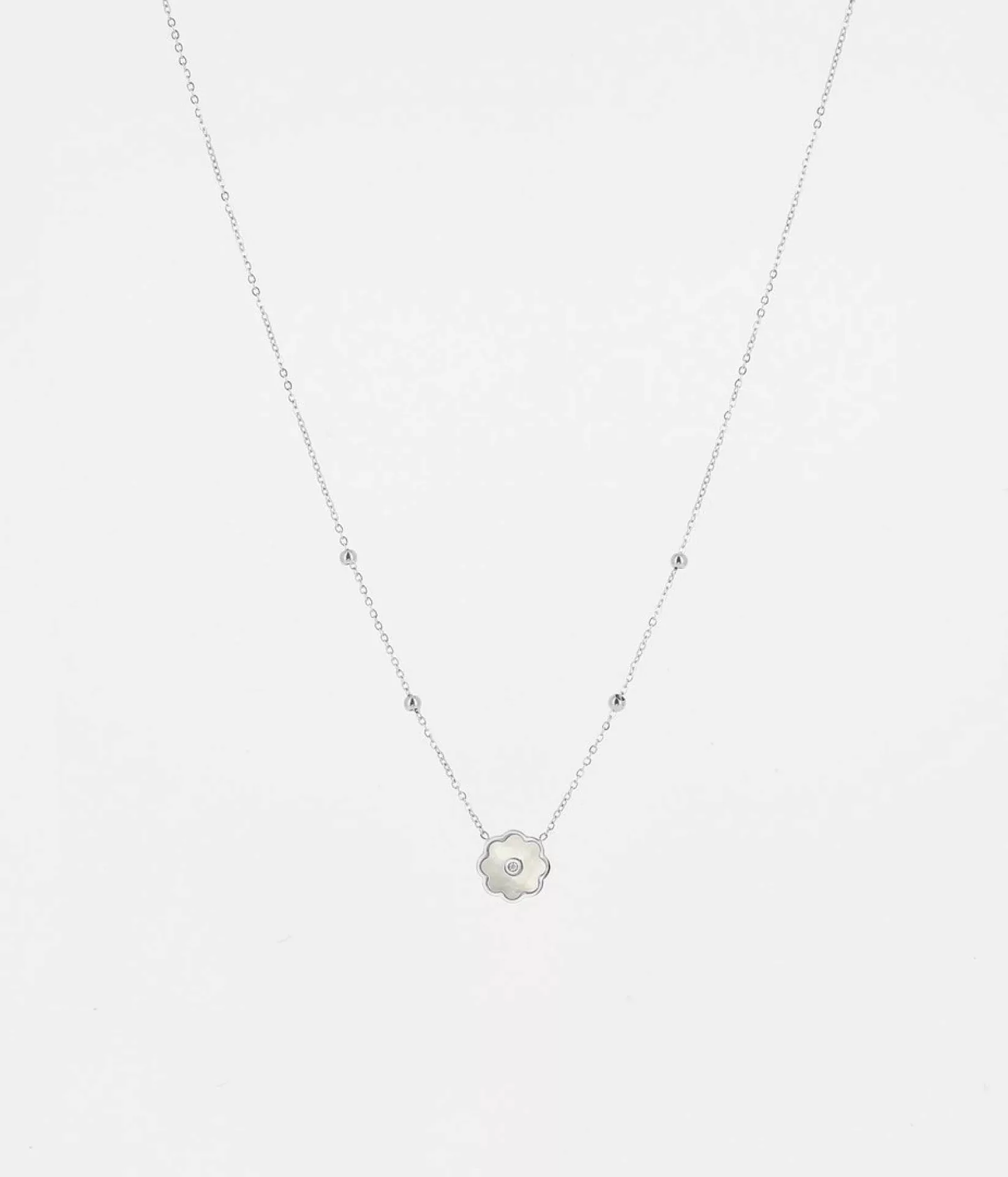 Zag Bijoux Kette Fleur silber/Perlmutt/Zirkoniensteine günstig online kaufen