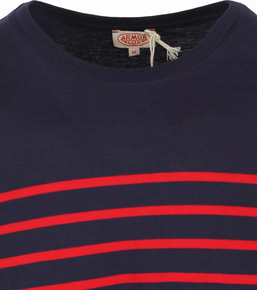 Armor-Lux Port-Louis T-Shirt Streifen Dunkelblau Rot - Größe XL günstig online kaufen