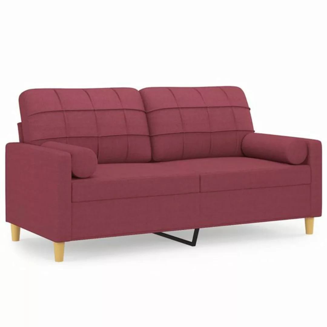 vidaXL Sofa 2-Sitzer-Sofa mit Zierkissen Weinrot 140 cm Stoff günstig online kaufen