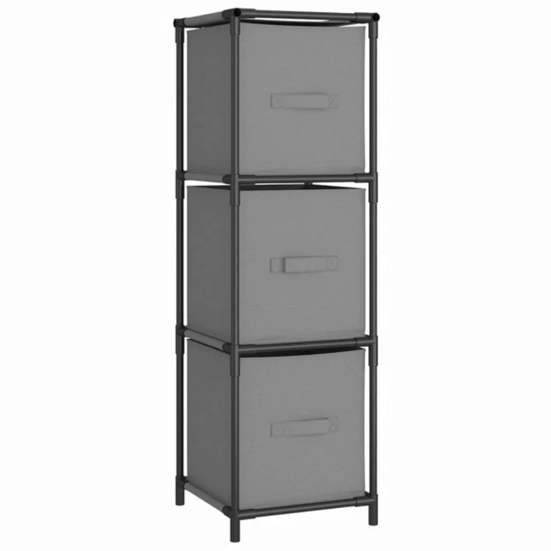 Vidaxl Lagerschrank Mit 3 Stoff-schubladen Grau 34x34x101 Cm Stahl günstig online kaufen