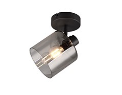 Spot 1xE14 Metall Schwarz Matt / Glas Smoke günstig online kaufen