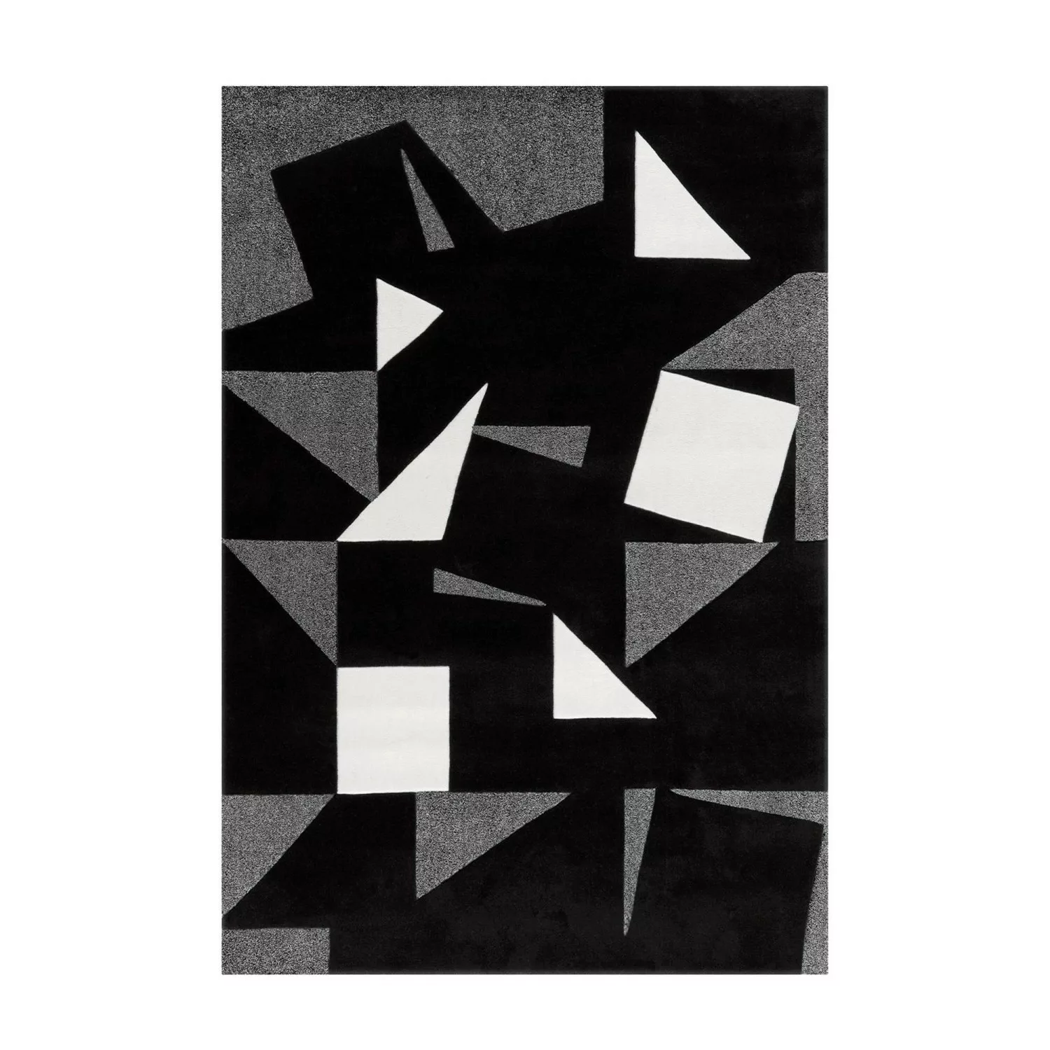 MeGusta Kurzflor Teppich Modern Schwarz - Weiß - Grau 140x200 cm Dolores günstig online kaufen