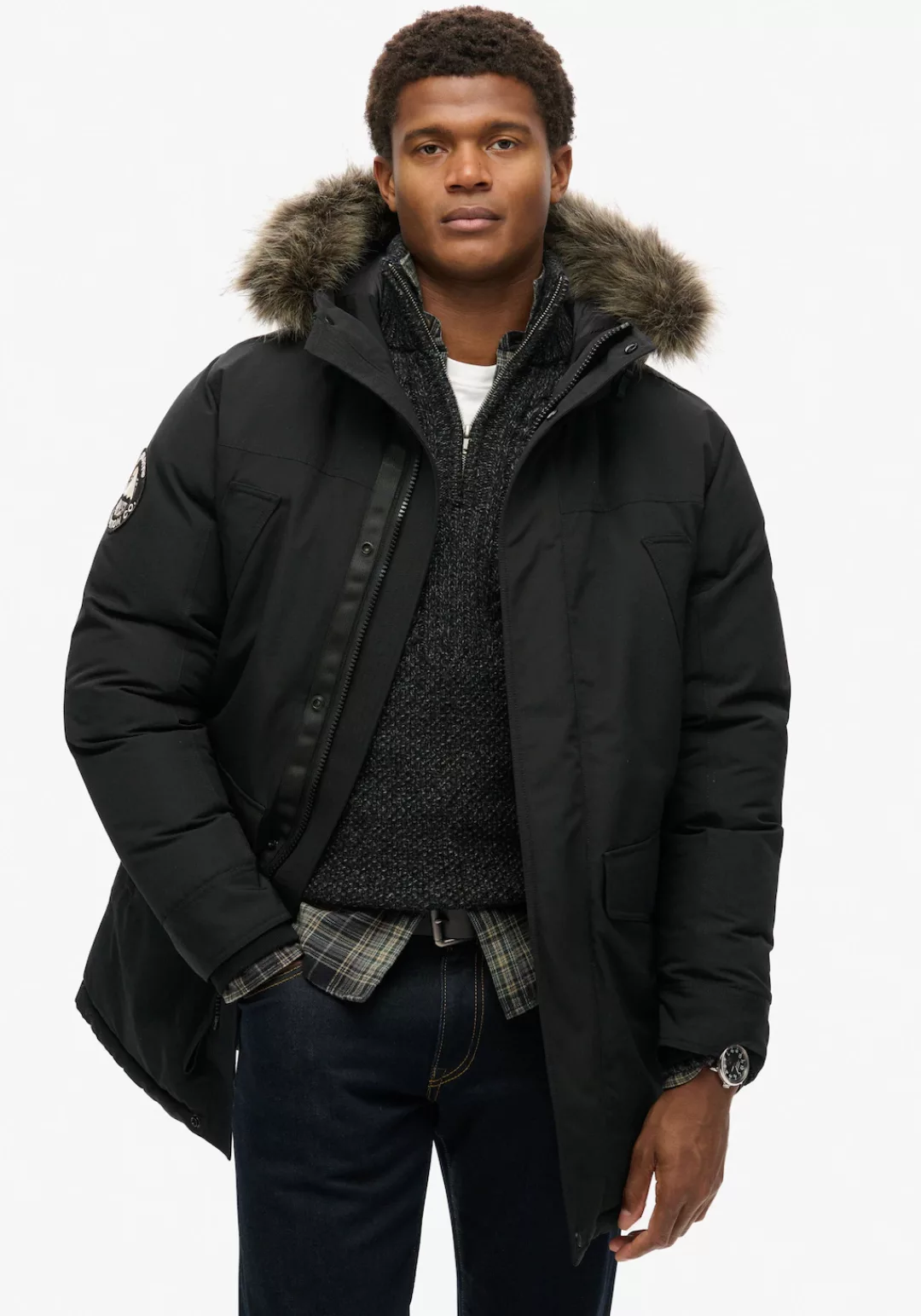 Superdry Parka "EVEREST FAUX FUR PARKA JACKET", mit Kapuze günstig online kaufen