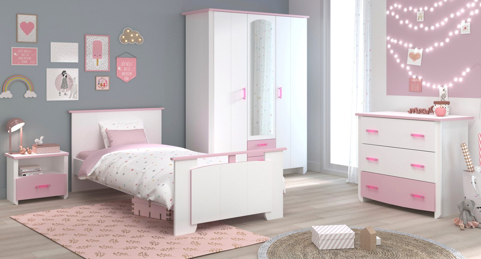 Parisot Jugendzimmer-Set Sunny, (Kinderzimmer in weiß günstig online kaufen