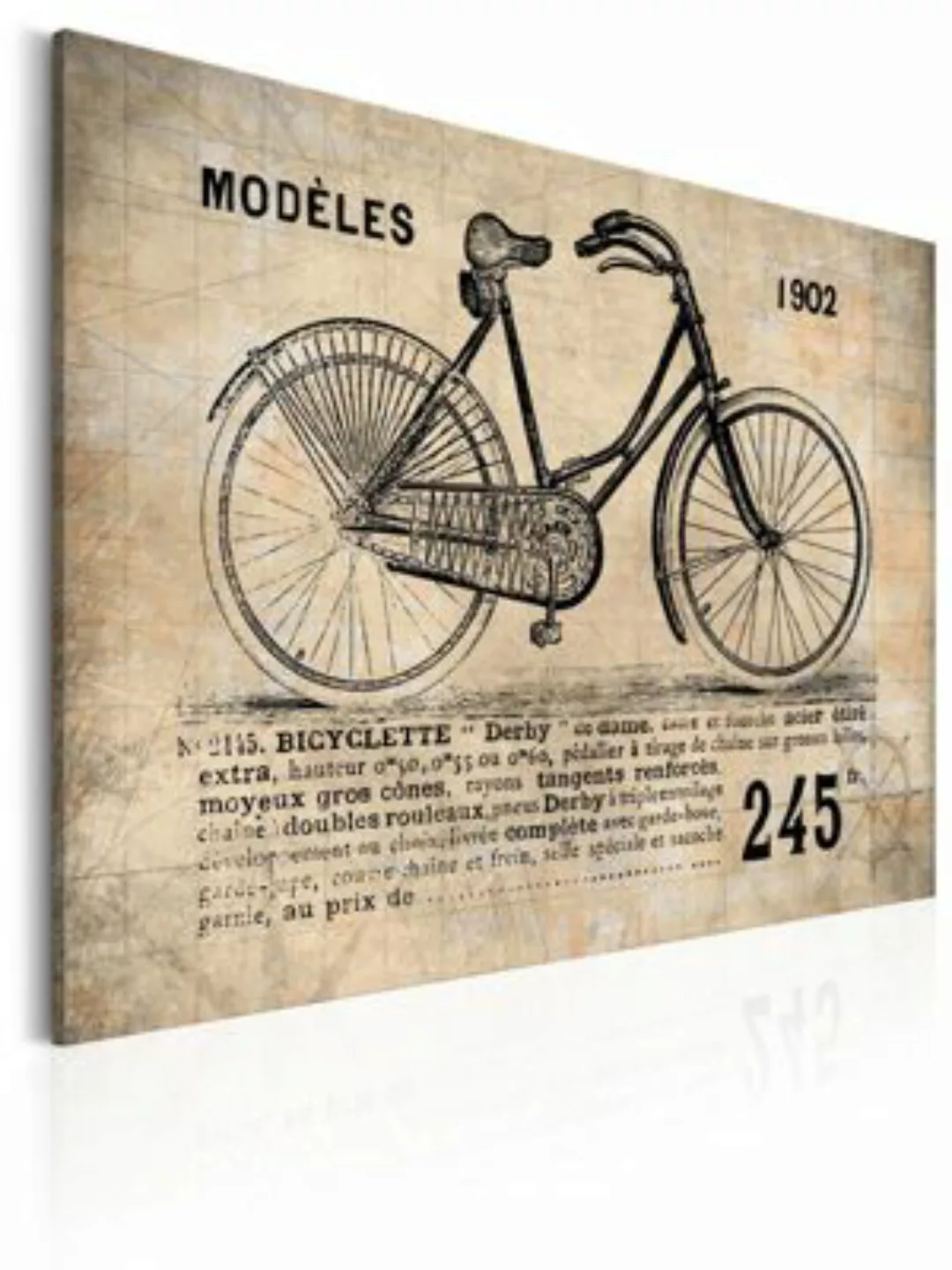 artgeist Wandbild N° 1245 - Bicyclette beige/schwarz Gr. 60 x 40 günstig online kaufen
