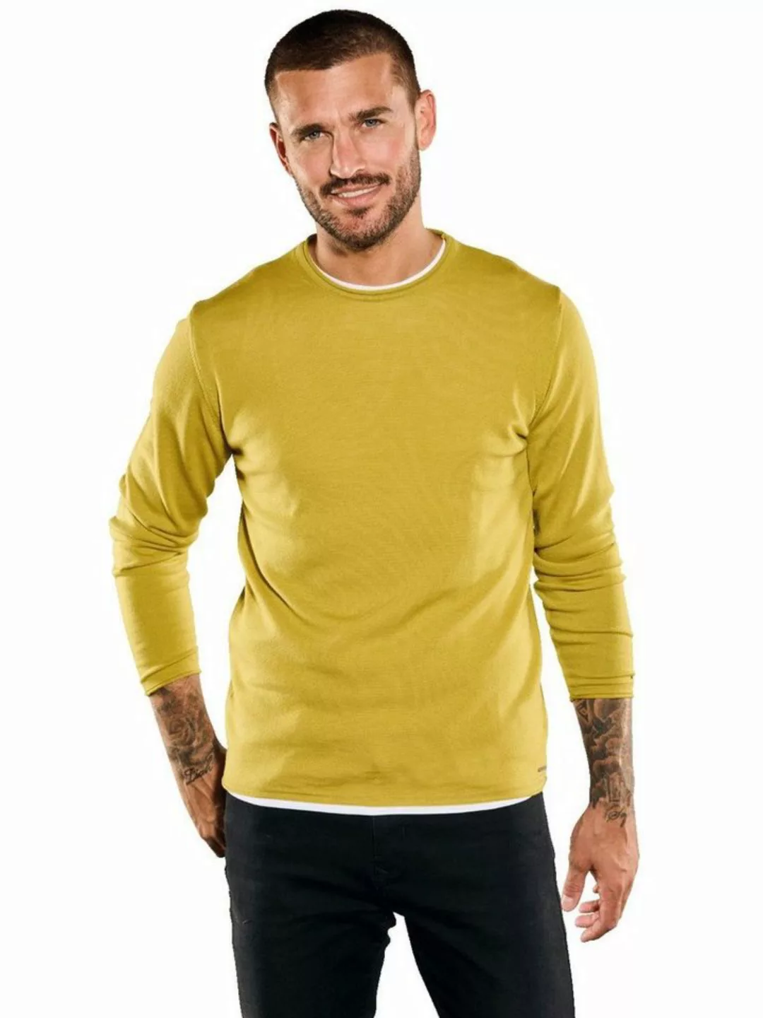 emilio adani Rundhalspullover Pullover regular günstig online kaufen