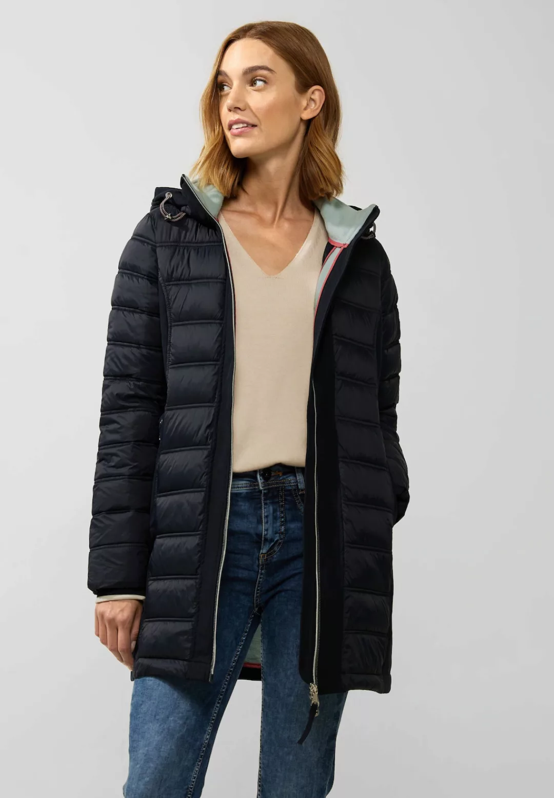 STREET ONE Softshelljacke, mit Kapuze, in Unifarbe günstig online kaufen