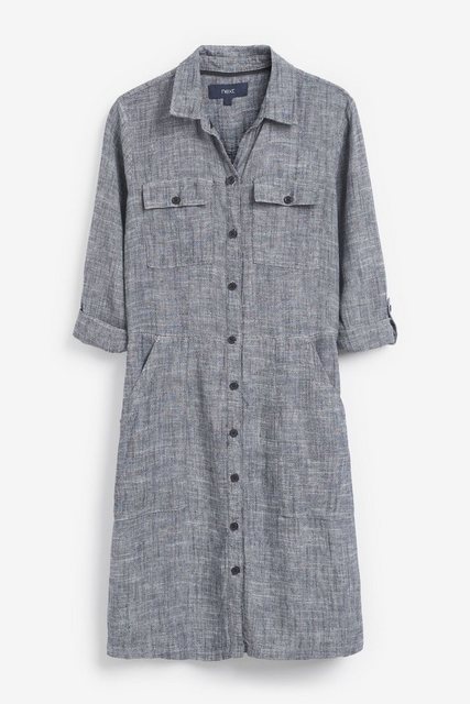 Next Blusenkleid Hemdblusenkleid in Minilänge aus Leinengemisch (1-tlg) günstig online kaufen