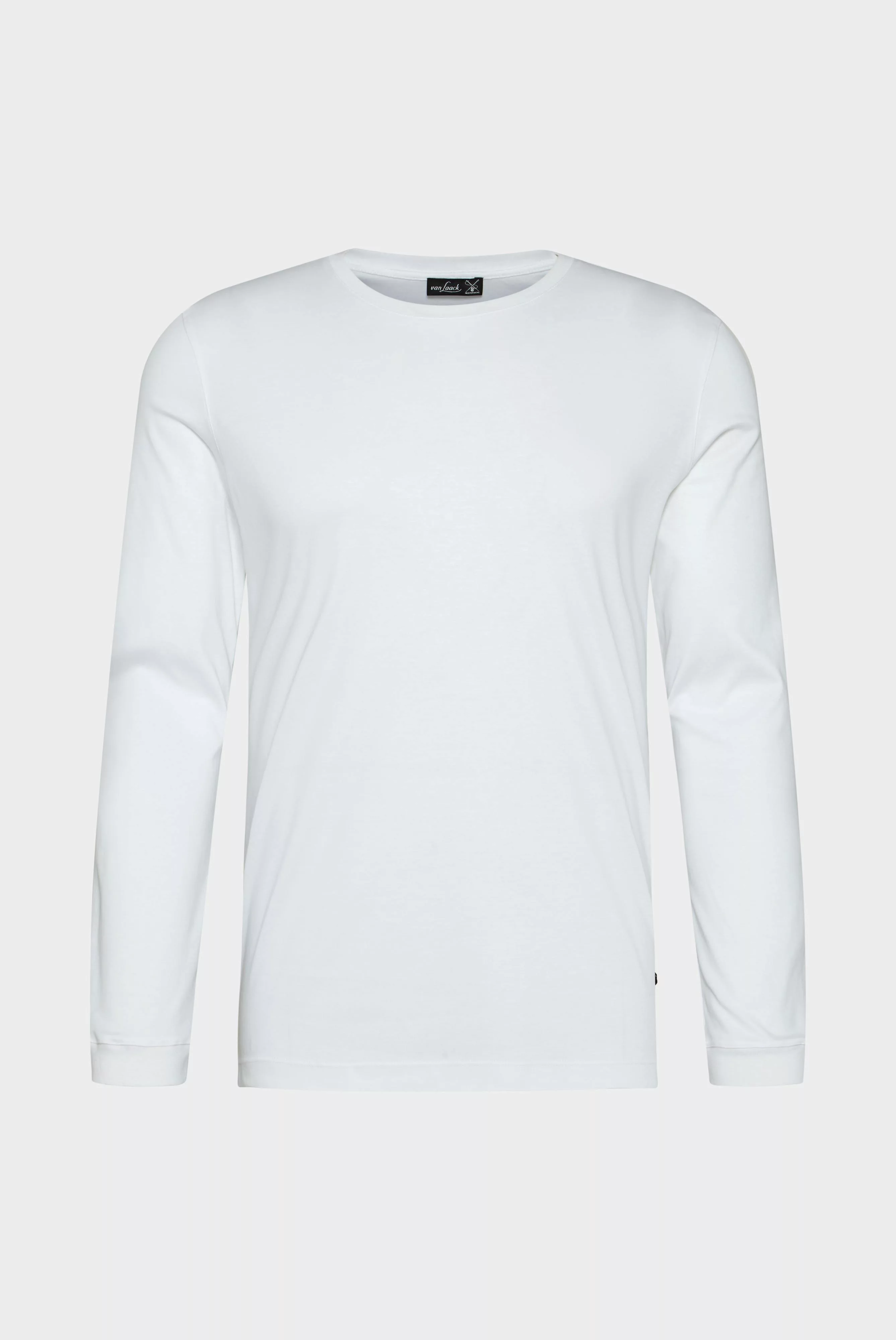 Langarm Jersey T-Shirt mit Rundhals Slim Fit weiß günstig online kaufen