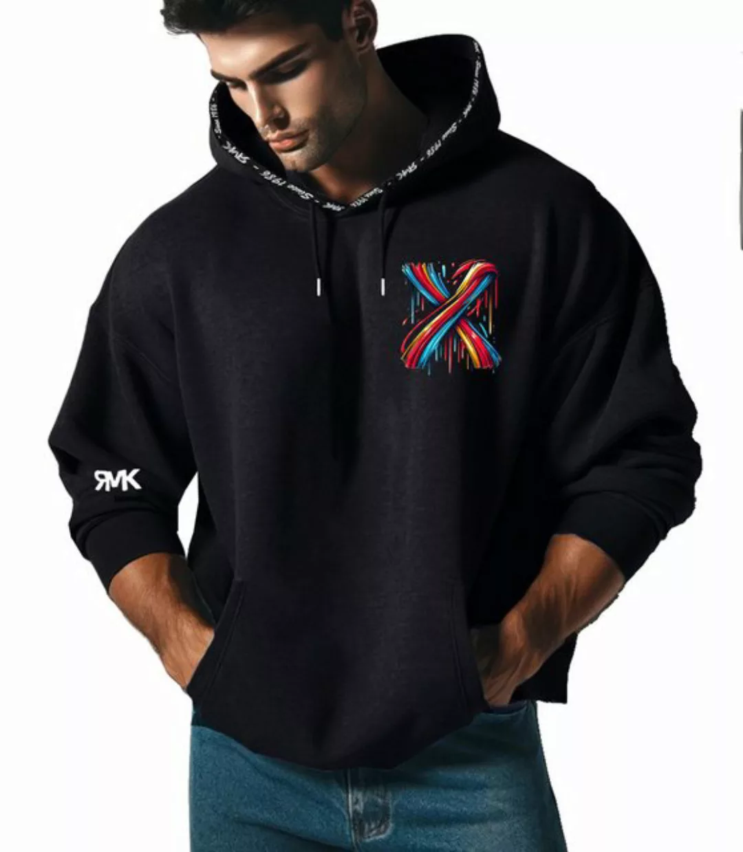 RMK Hoodie Herren Kapuzenpullover Pullover mit Kapuze Basic Longsleeve X günstig online kaufen