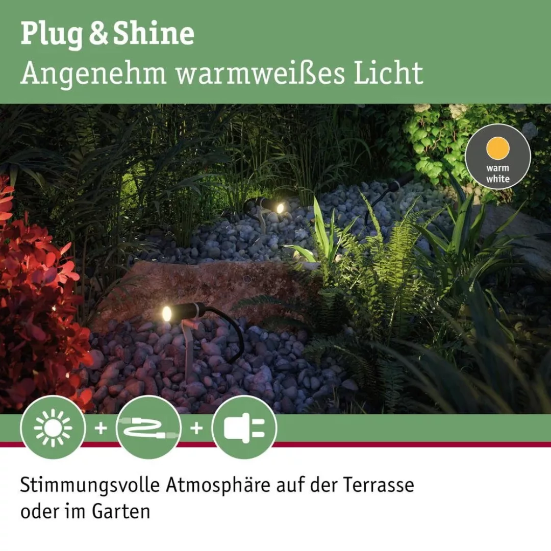 Paulmann Plug & Shine Erdspießlampe Plantini 3000K günstig online kaufen