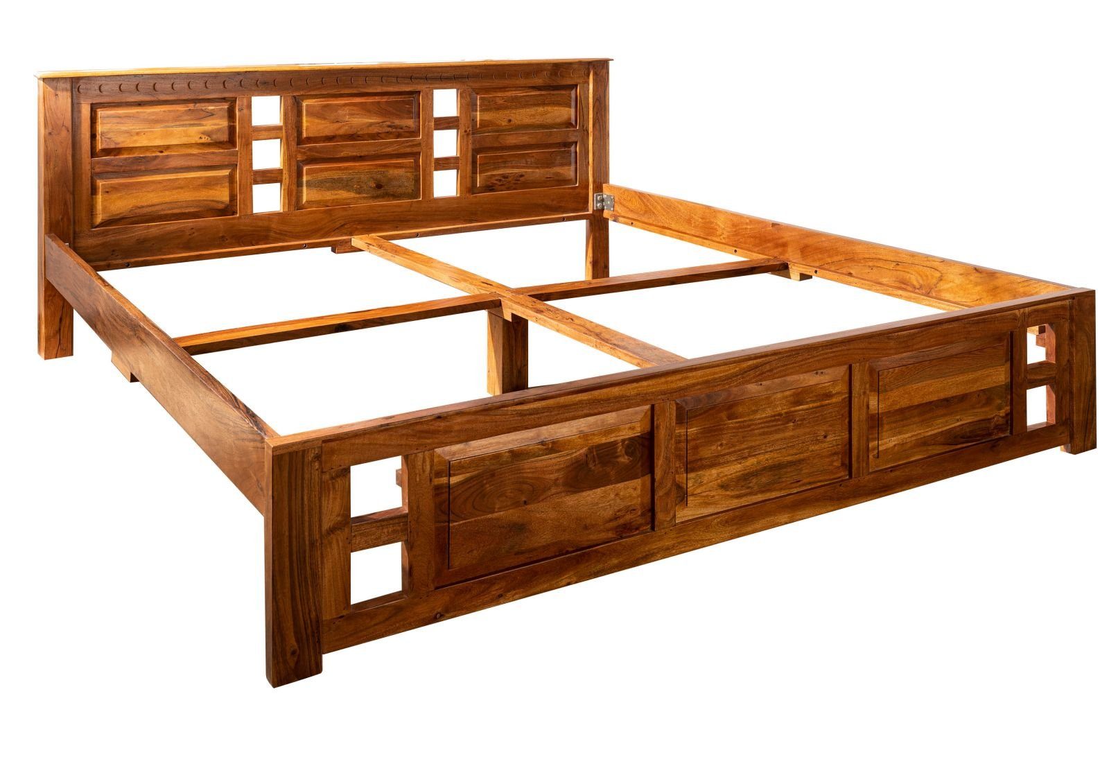 Massivmoebel24 Massivholzbett (Bett Akazie 180x200x90 honig günstig online kaufen