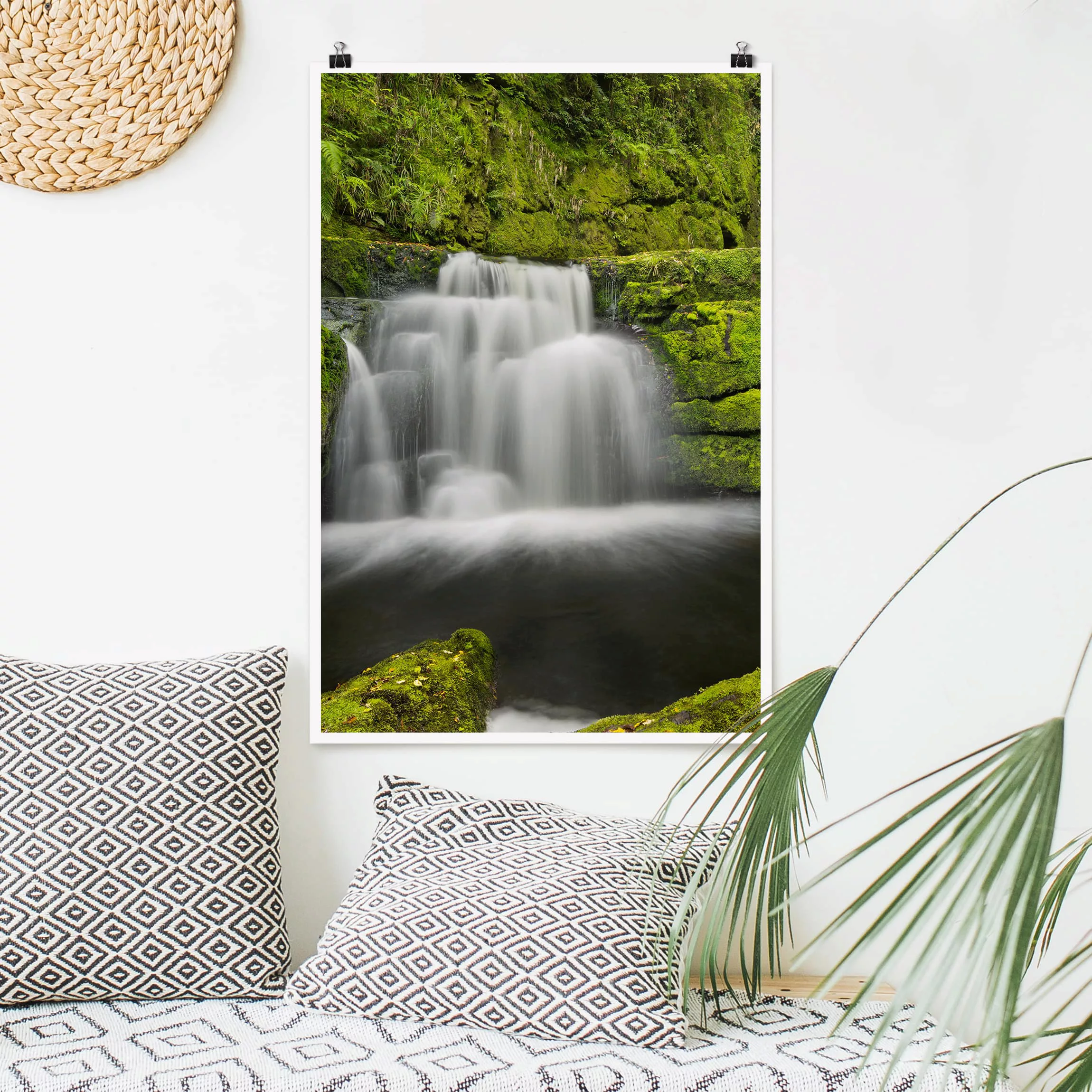 Poster Natur & Landschaft - Hochformat Lower McLean Falls in Neuseeland günstig online kaufen