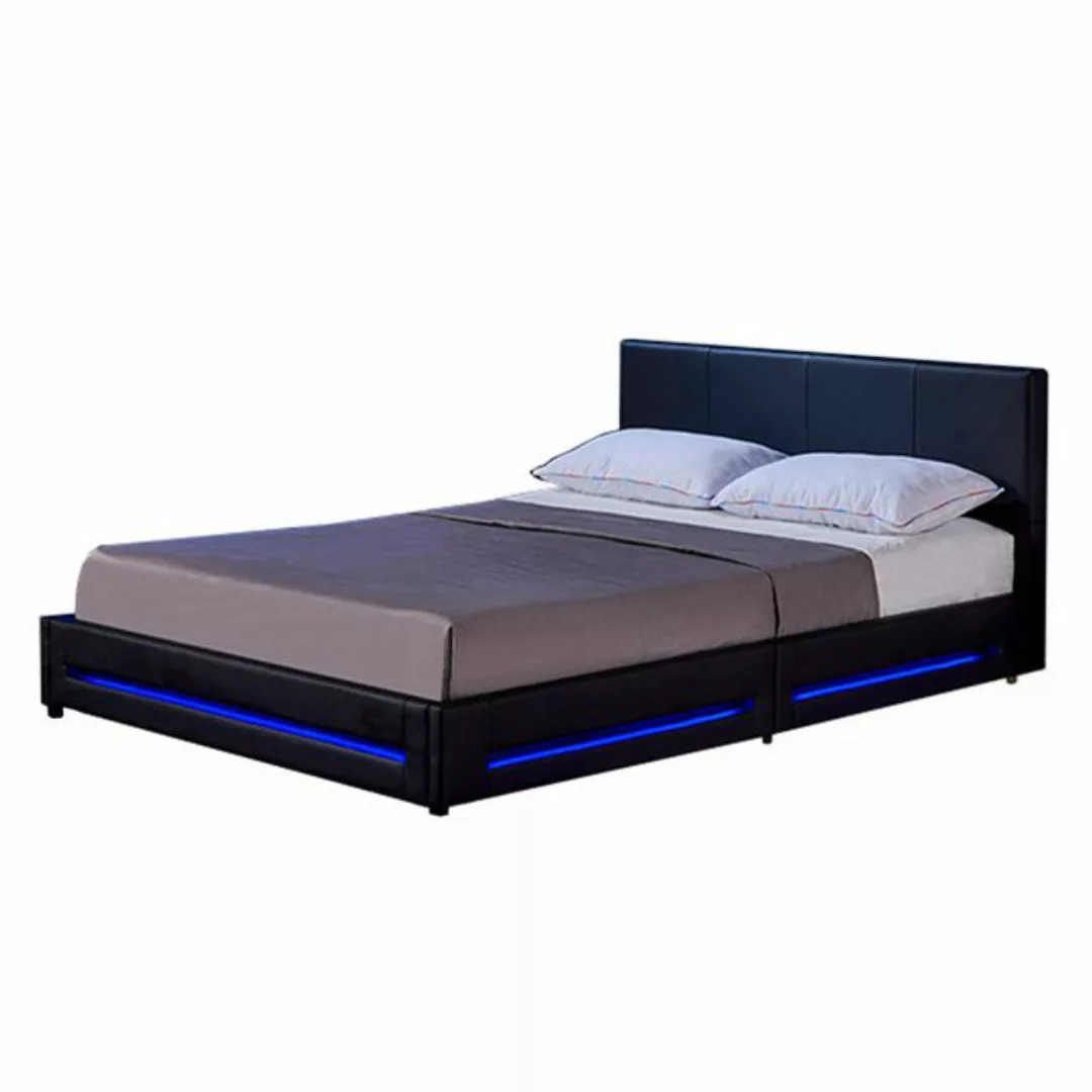 HOME DELUXE Bett LED Bett ASTEROID (Set, 3-tlg., inkl. Lattenrost, Matratze günstig online kaufen