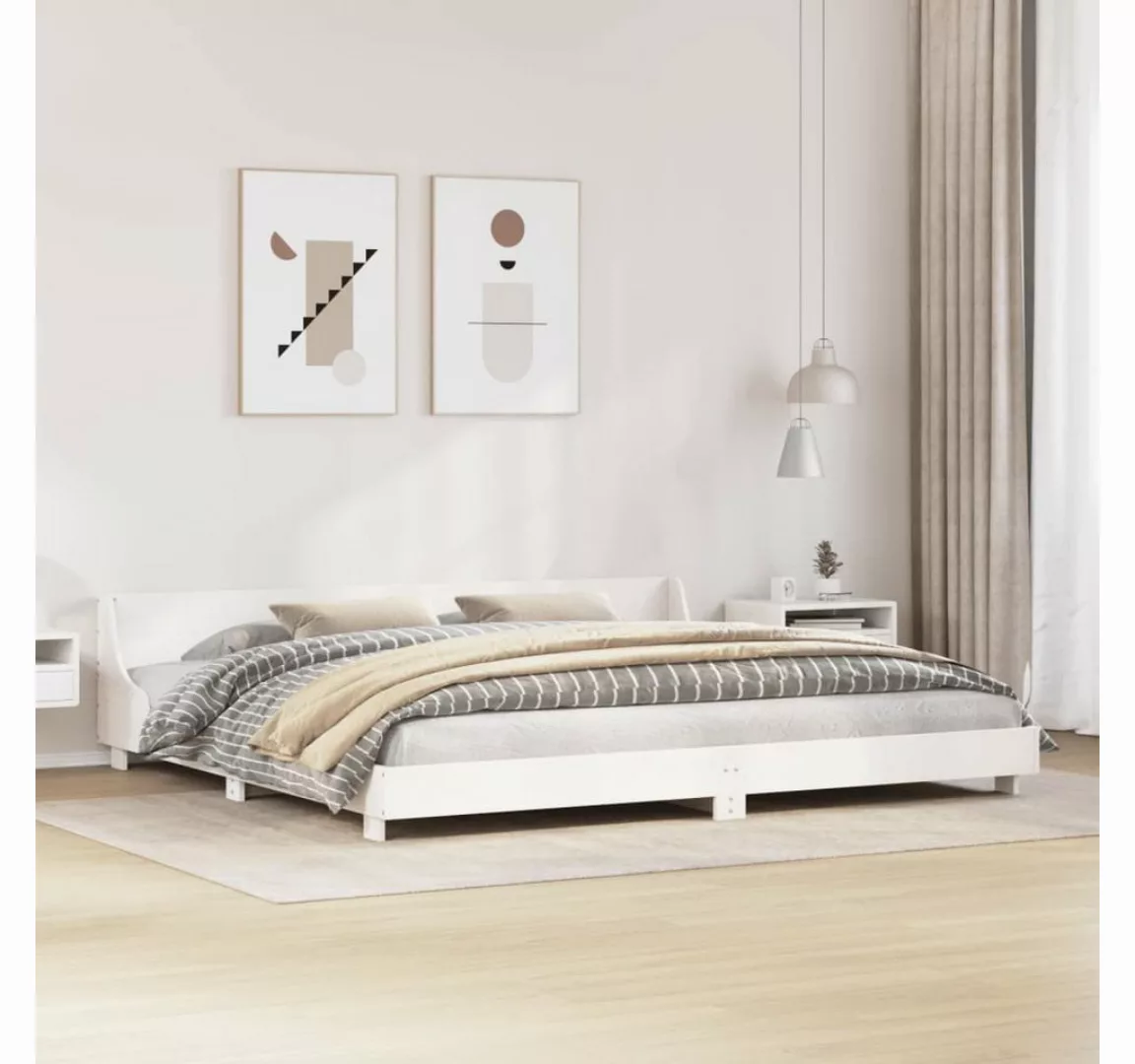 vidaXL Bett, Massivholzbett ohne Matratze Weiß 180x200 cm Kiefernholz günstig online kaufen