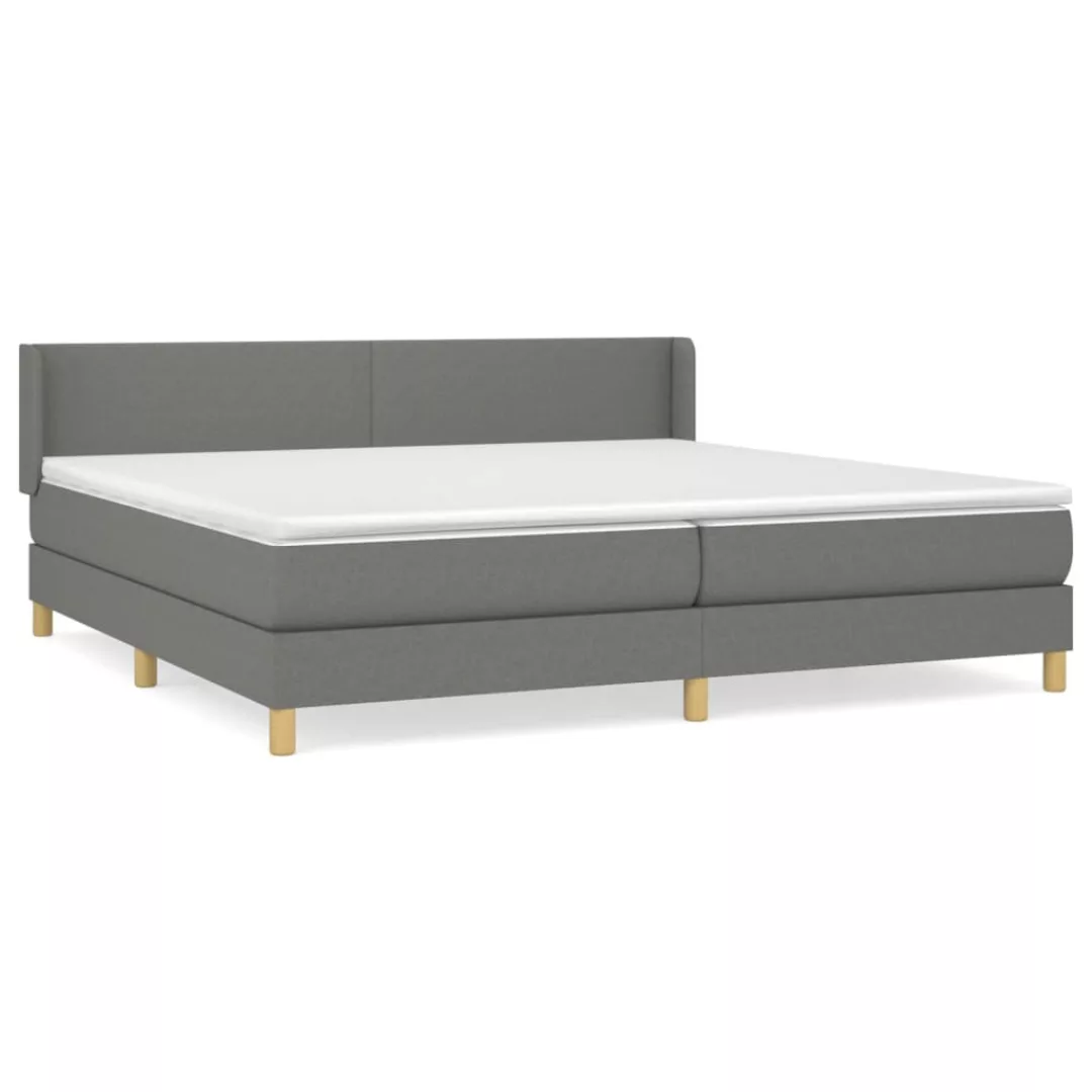 vidaXL Boxspringbett Boxspringbett mit Matratze Dunkelgrau 200x200 cm Stoff günstig online kaufen