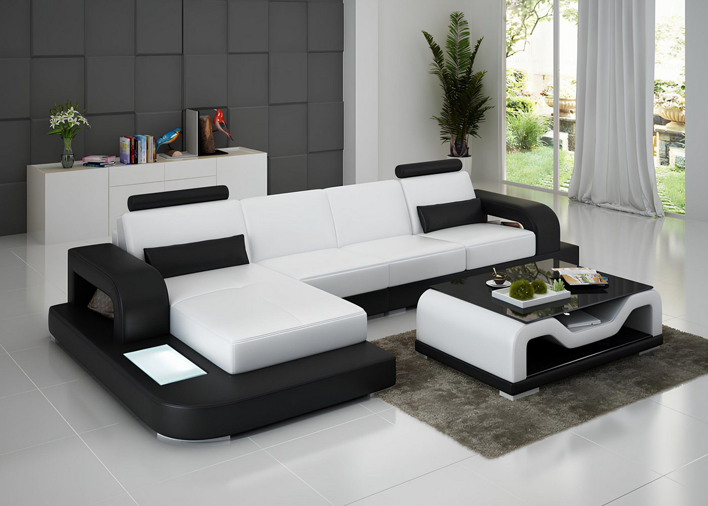 Xlmoebel Sofa Ledersofa mit modernem Design und Eckplatzierung G8007C., Her günstig online kaufen