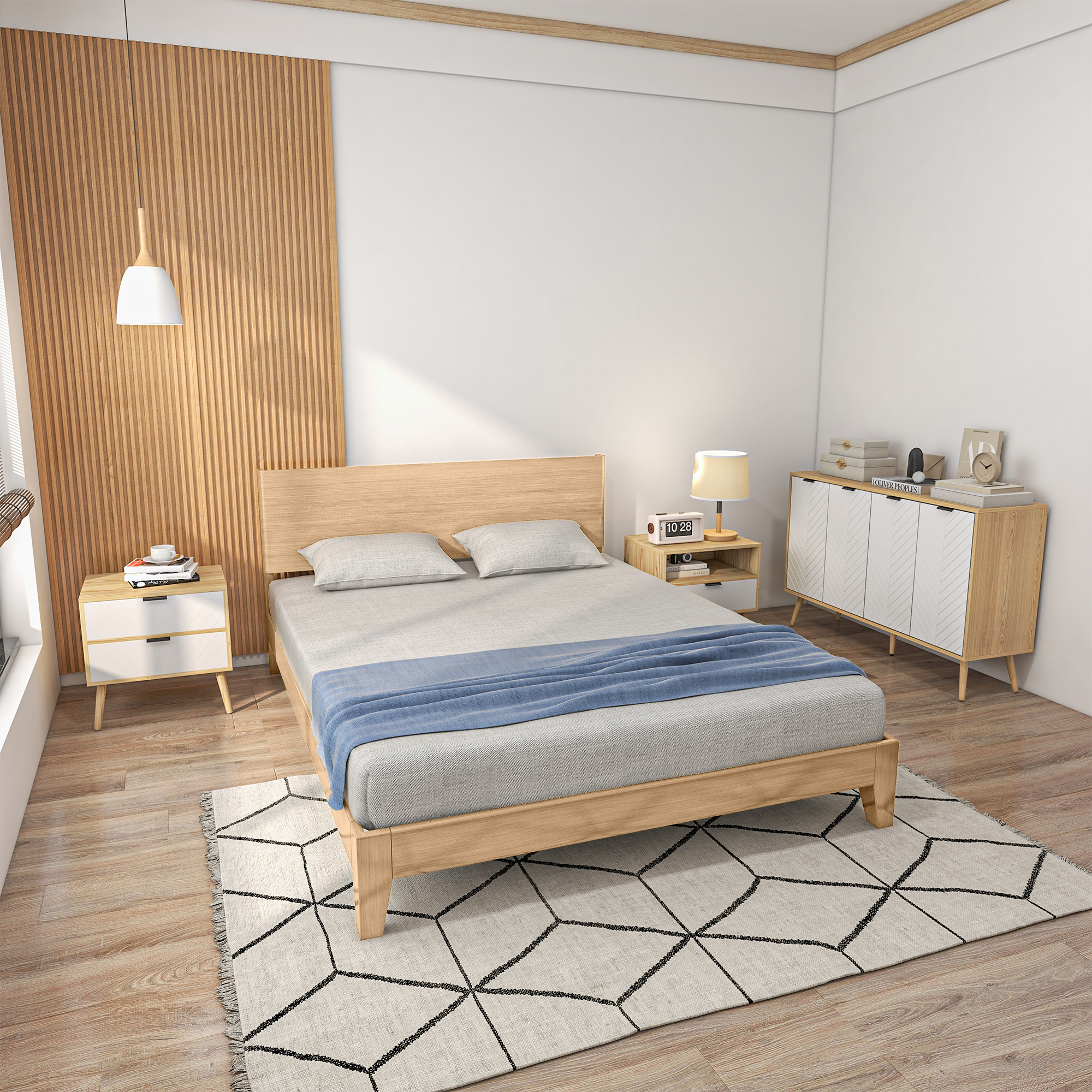 HOMCOM Buffet Lowboard, Aufbewahrungsmöbel, verstellbare Regale, 2 Schränke günstig online kaufen
