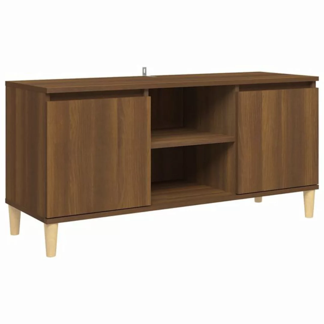 vidaXL TV-Schrank TV-Schrank Massivholz-Beine Braun Eichen-Optik 103,5x35x5 günstig online kaufen