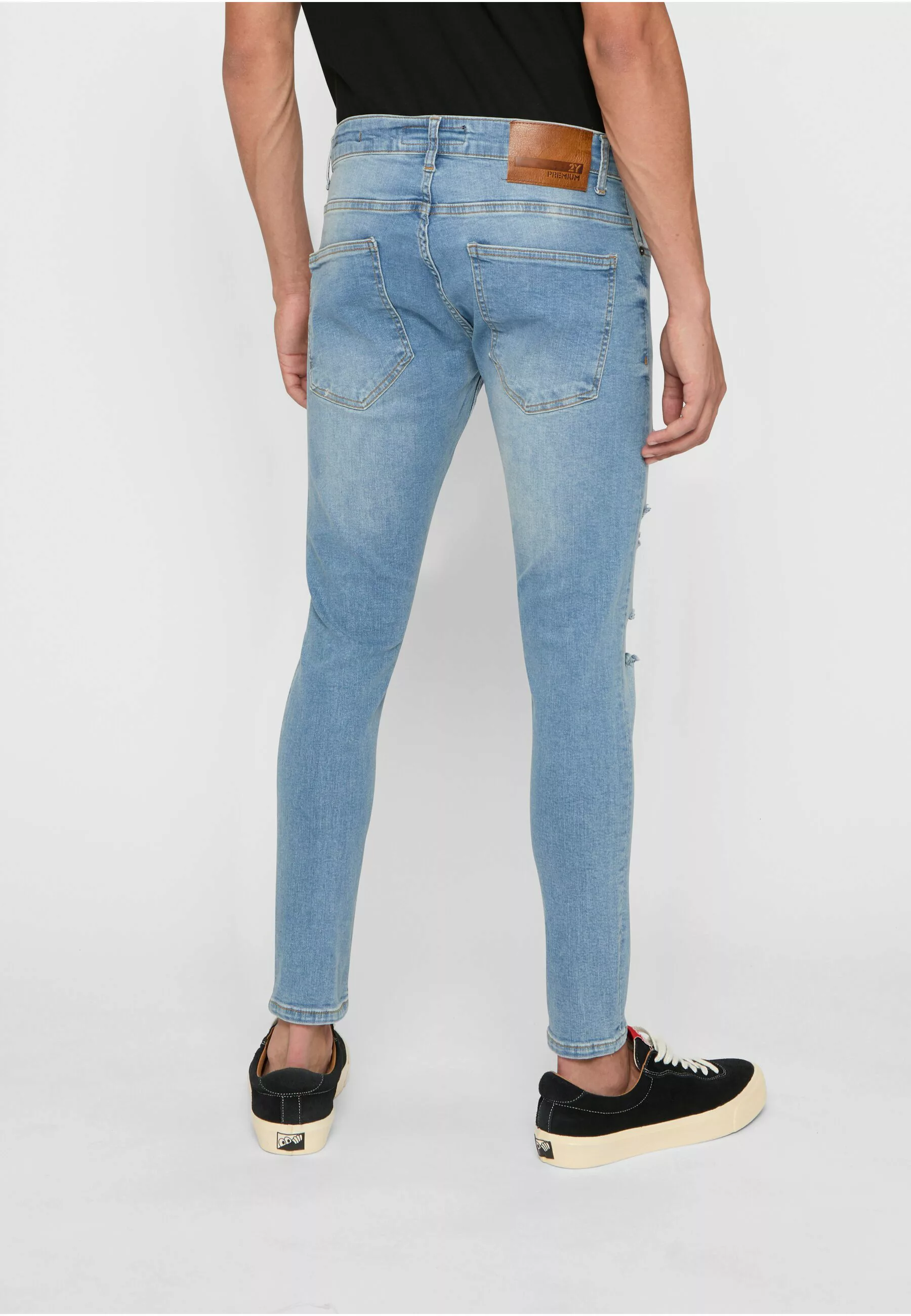 2Y Premium Bequeme Jeans "2Y Premium Herren 2Y Destroyed Cropped Skinny Fit günstig online kaufen