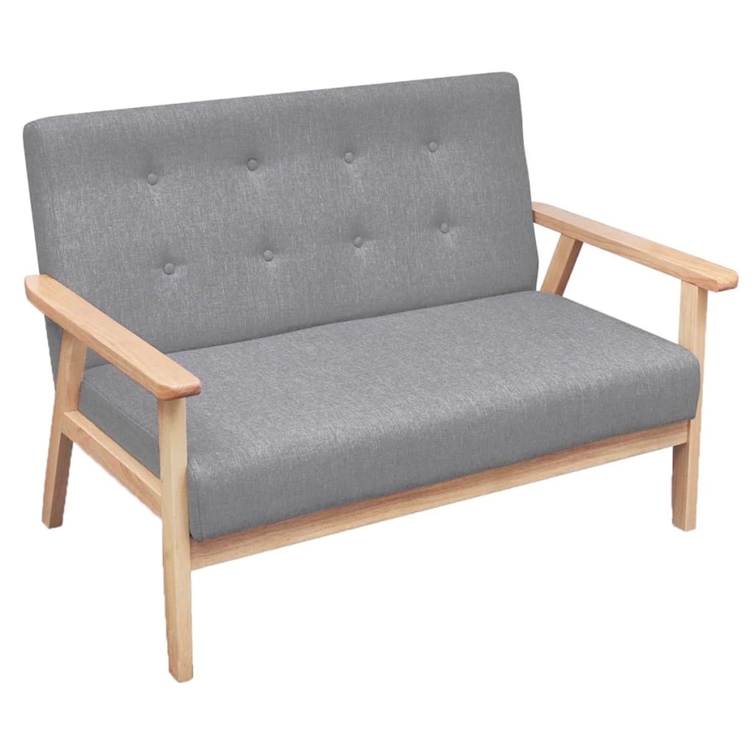 Sofa-set 2-tlg. Stoff Hellgrau günstig online kaufen