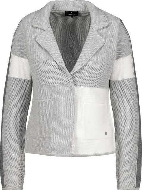 Monari Outdoorjacke Strickblazer mit Wabenmuster silver grey mélange günstig online kaufen