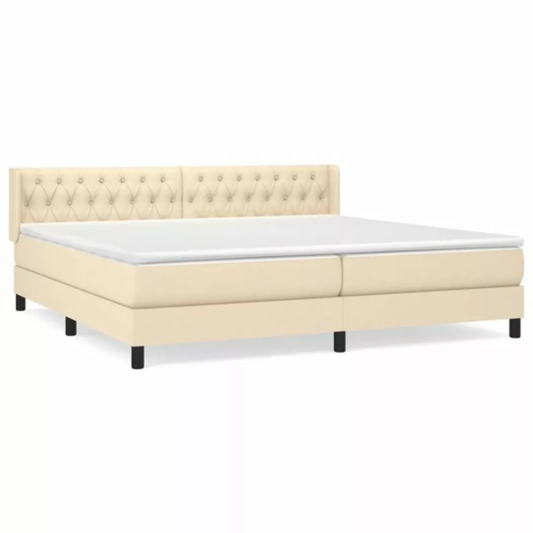 vidaXL Boxspringbett Boxspringbett mit Matratze Creme 200x200 cm Stoff Bett günstig online kaufen